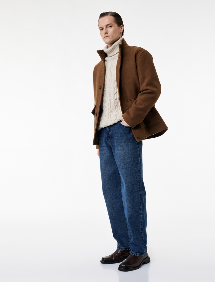  Normal Bel Pamuklu Bol Baggy Jean Pantolon