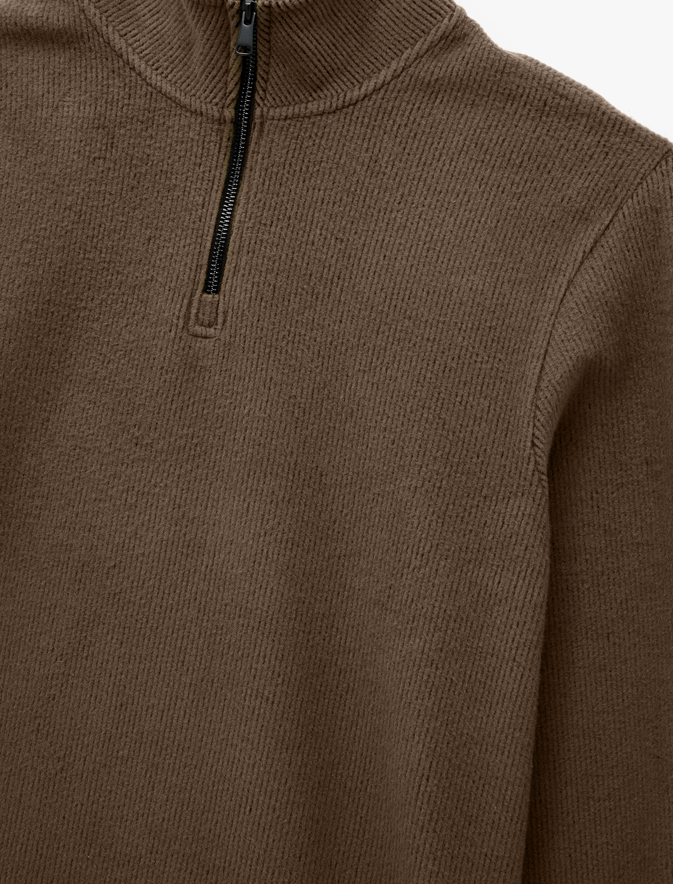 Uzun Kollu Ribanalı Yarım Fermuarlı Sweatshirt - Görsel 4