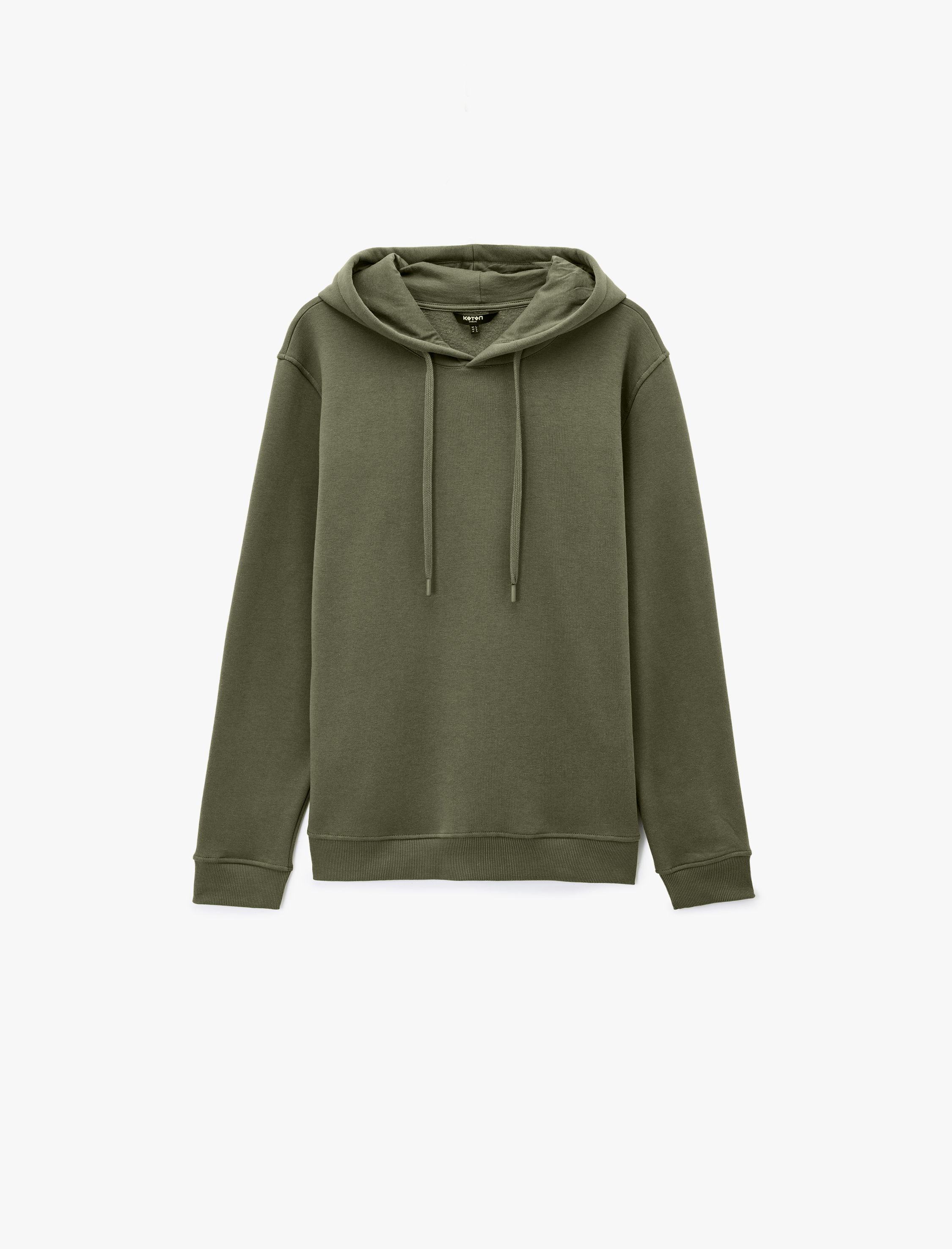   Şardonlu Uzun Kollu Basic Kapşonlu Sweatshirt