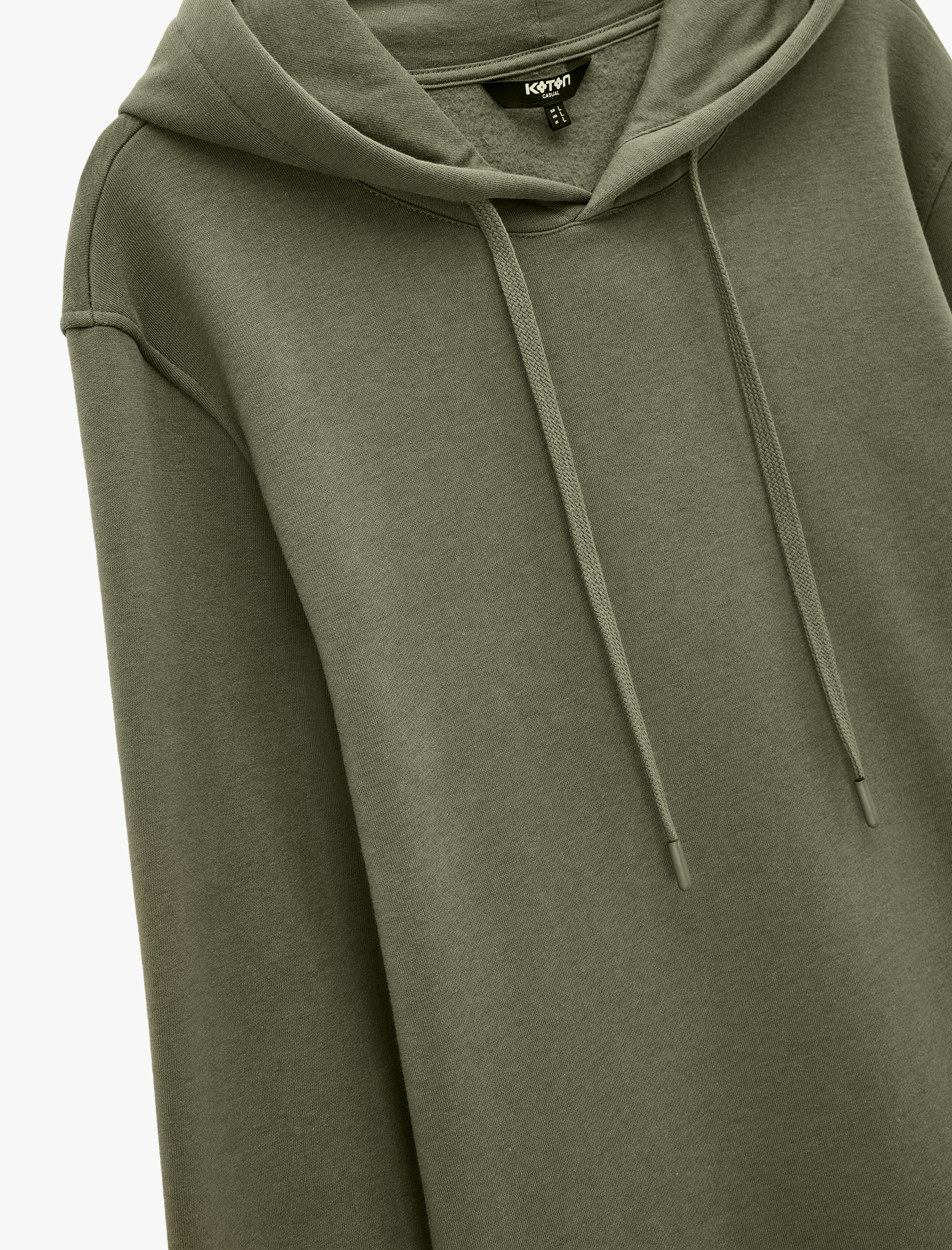   Şardonlu Uzun Kollu Basic Kapşonlu Sweatshirt