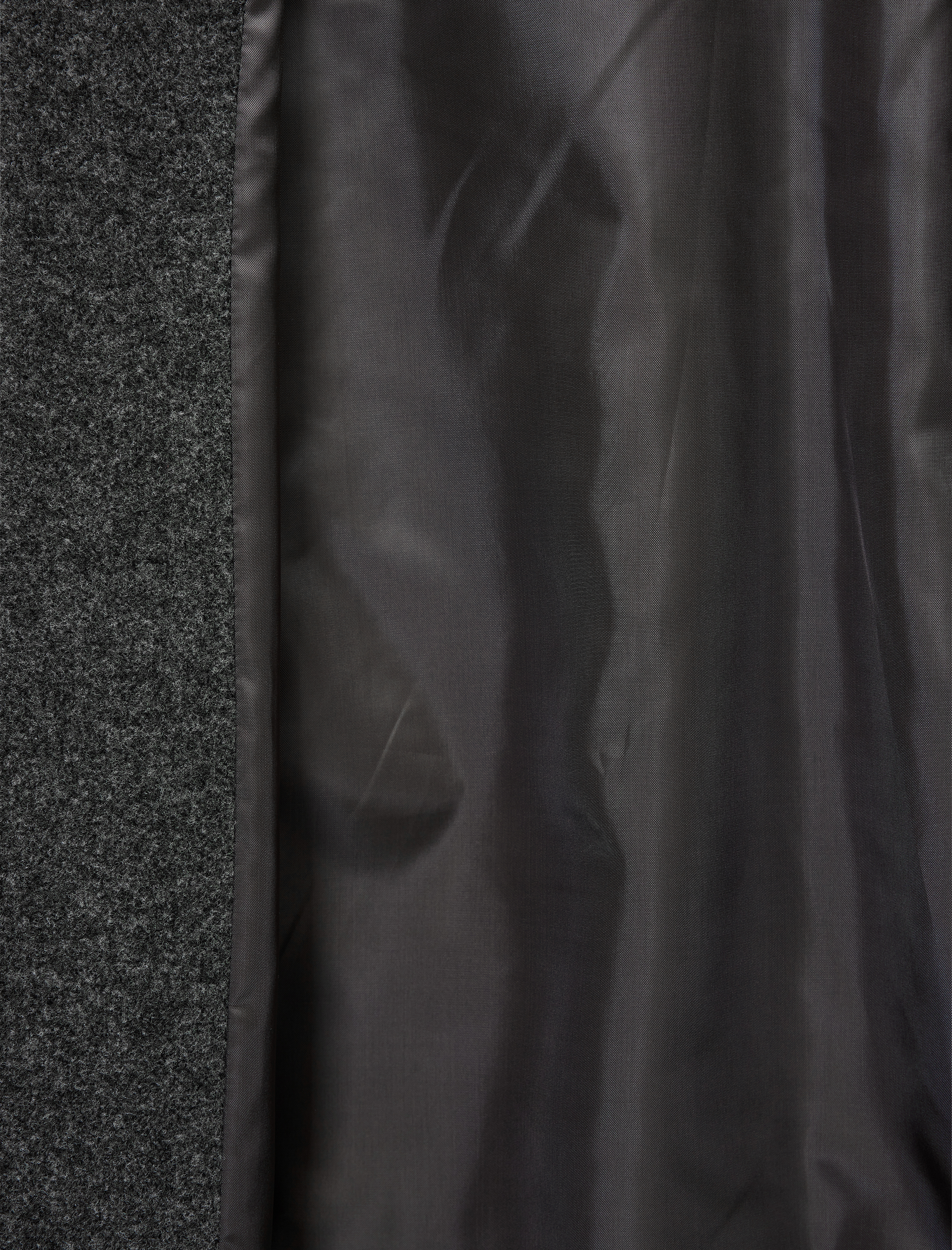   Uzun Kollu Cepli Fermuarlı Gömlek Yaka Kaşe Bomber Ceket