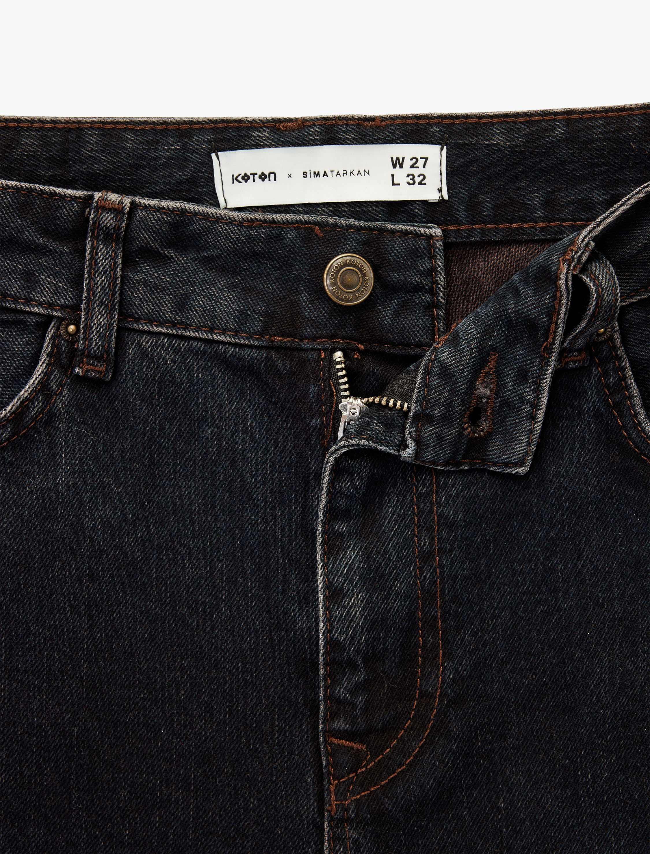   Koton X Sima Tarkan - Cepli Düz Geniş Paça Jean Pantolon -  Wide Leg Jeans