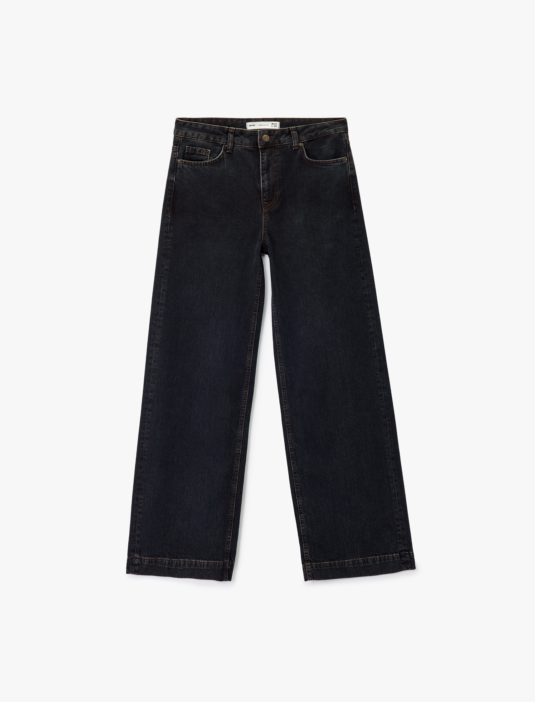   Koton X Sima Tarkan - Cepli Düz Geniş Paça Jean Pantolon -  Wide Leg Jeans