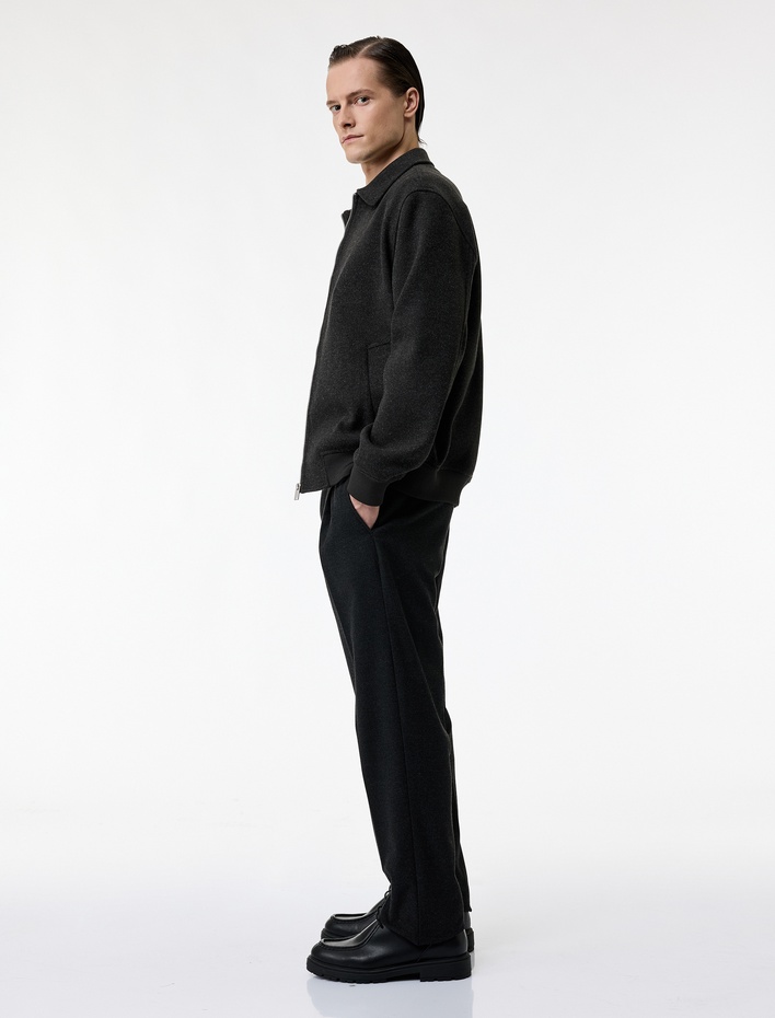  Regular Fit Viskon Karışımlı Cepli Pileli Kumaş Pantolon