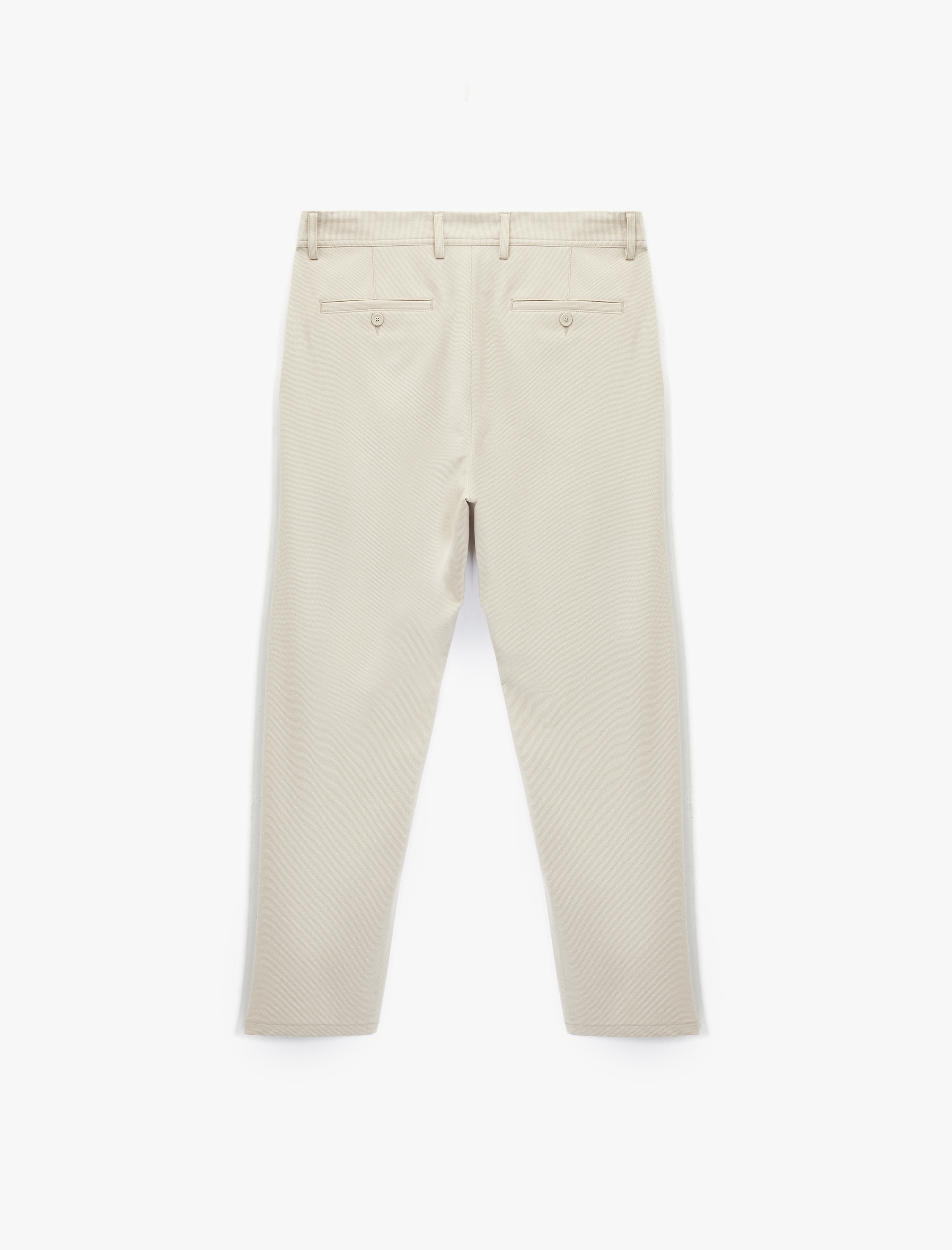   Viskon Karışımlı Cepli Düğmeli Slim Fit Kumaş Pantolon