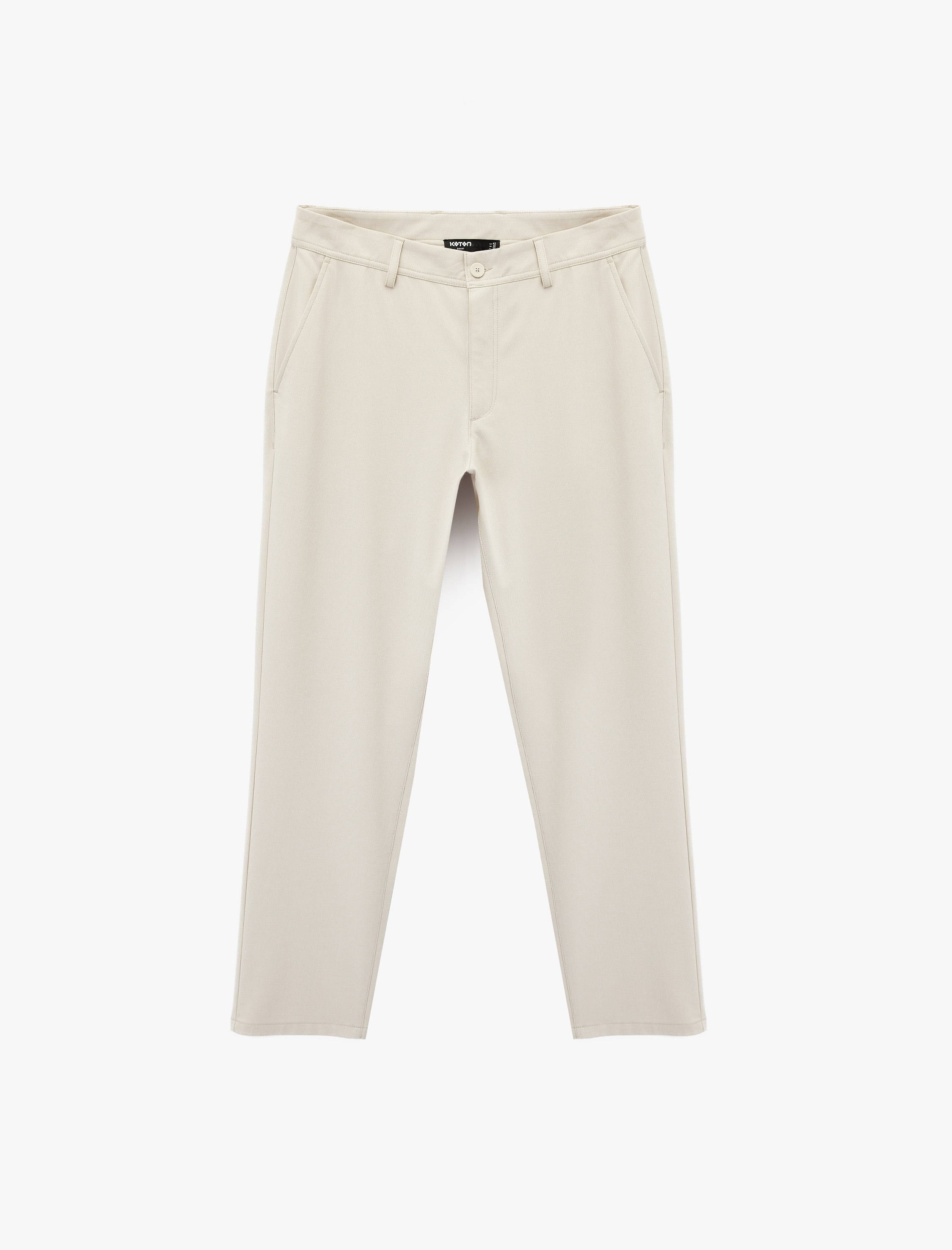   Viskon Karışımlı Cepli Düğmeli Slim Fit Kumaş Pantolon