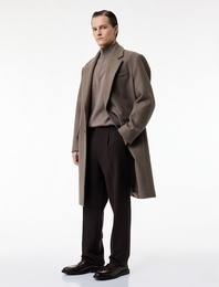 Rahat Kesim Düğmeli Viskon Karışımlı Kumaş Pantolon