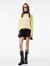 Uzun Kollu Bisiklet Yaka Basic Triko Kazak