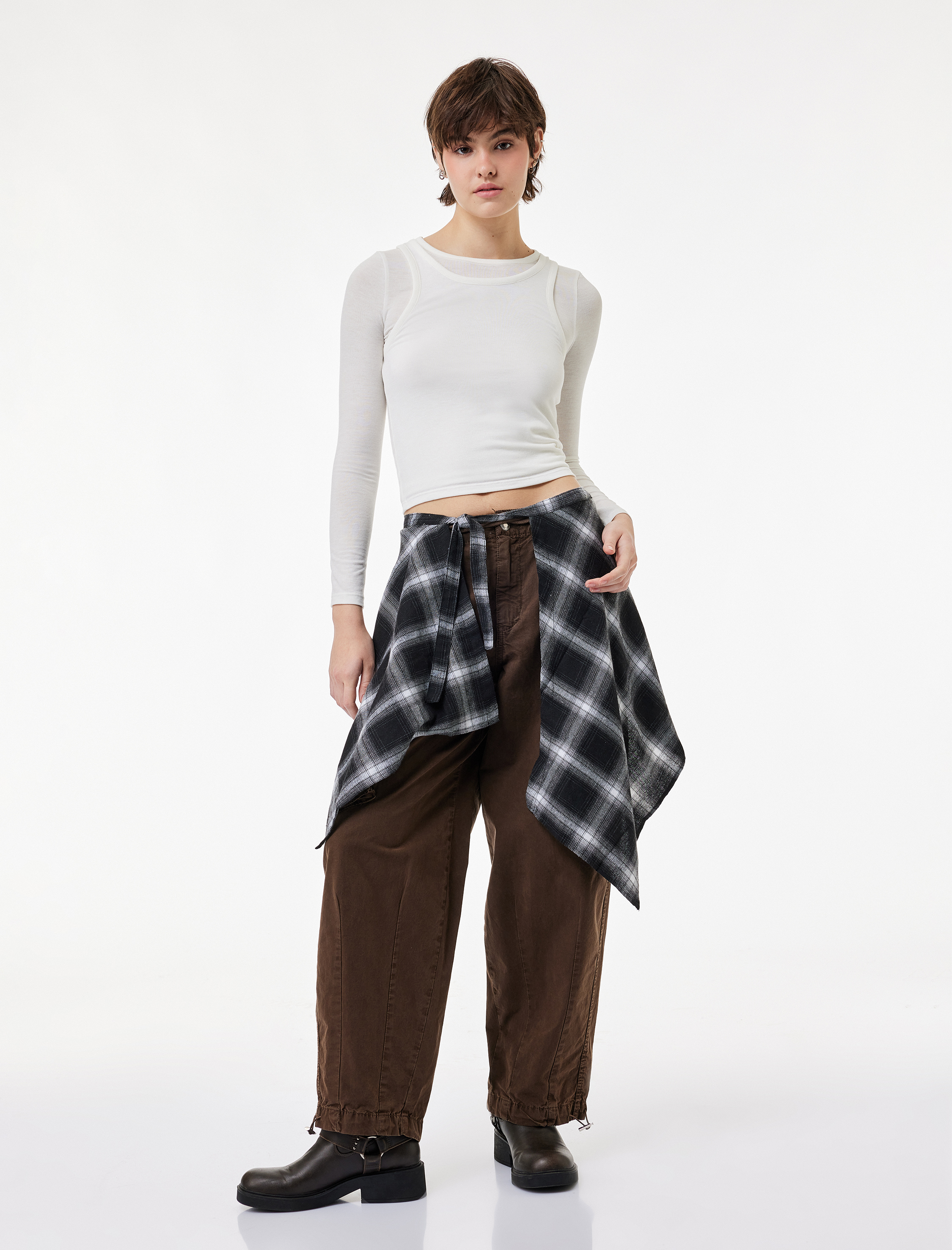   Slim Fit Atlet Görünümlü Bisiklet Yaka Uzun Kollu Tişört