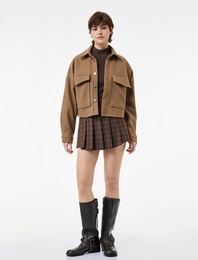 Klasik Yaka Cep Detaylı Uzun Kollu Düğmeli Gömlek Ceket