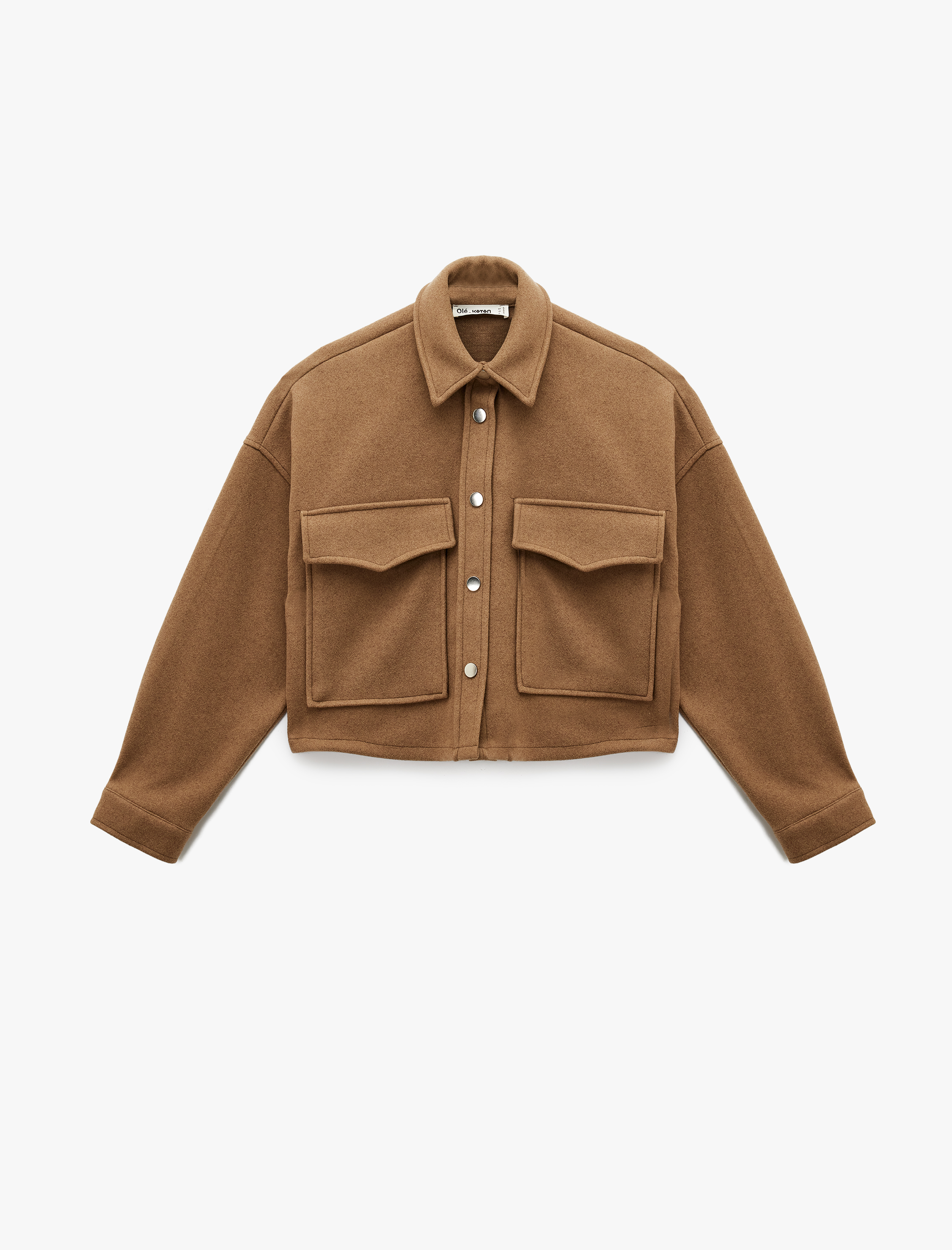   Klasik Yaka Cep Detaylı Uzun Kollu Düğmeli Gömlek Ceket