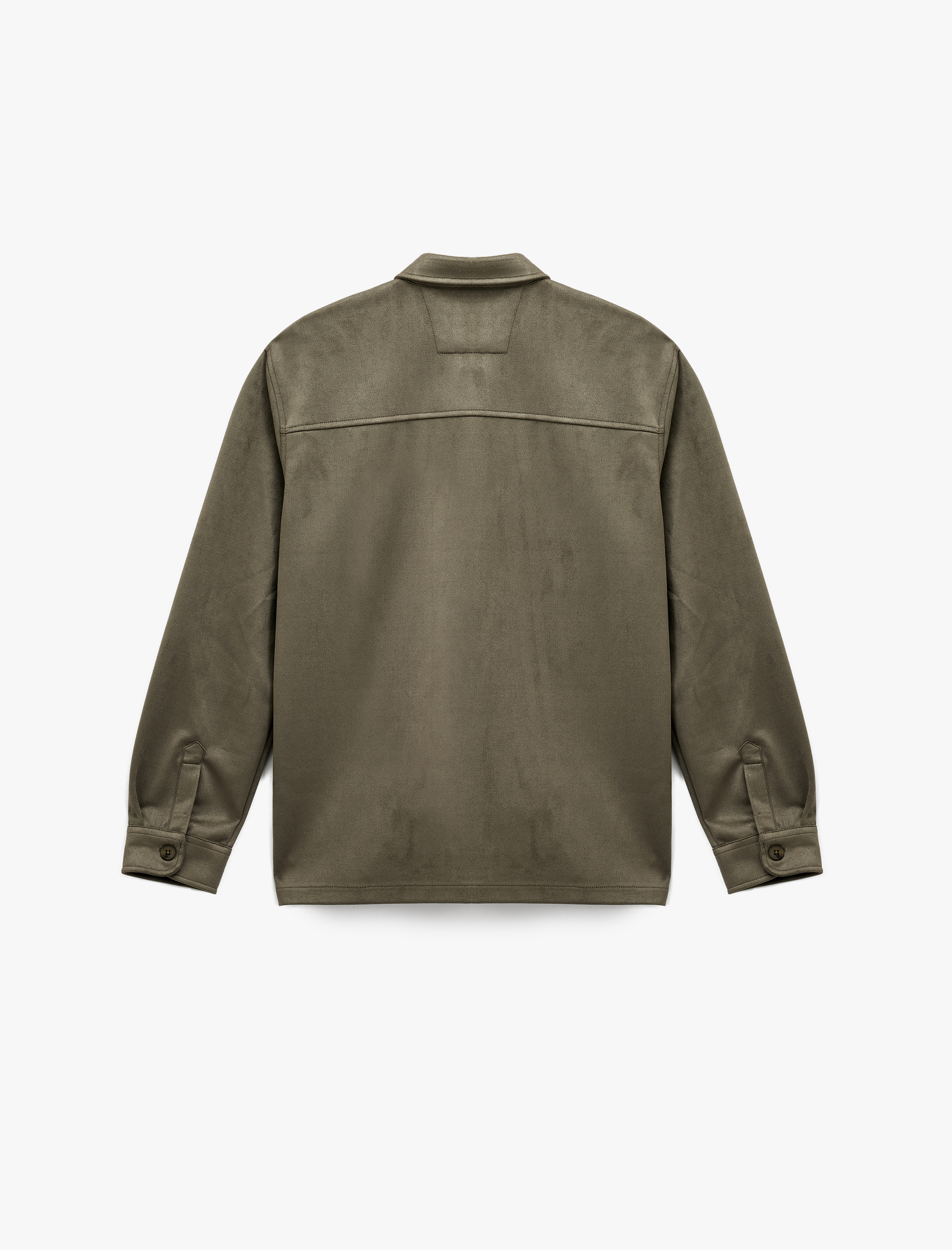   Regular Fit Uzun Kollu Cep Detaylı Klasik Yaka Suni Süet Gömlek