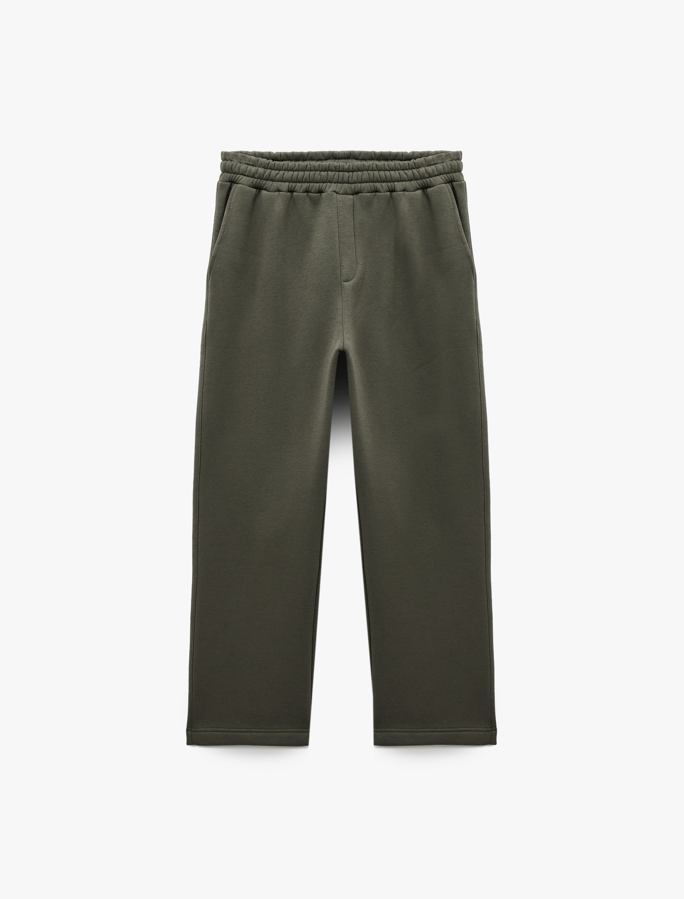   Straight Fit Cep Detaylı Şardonlu Beli Lastikli Kışlık Eşofman Altı