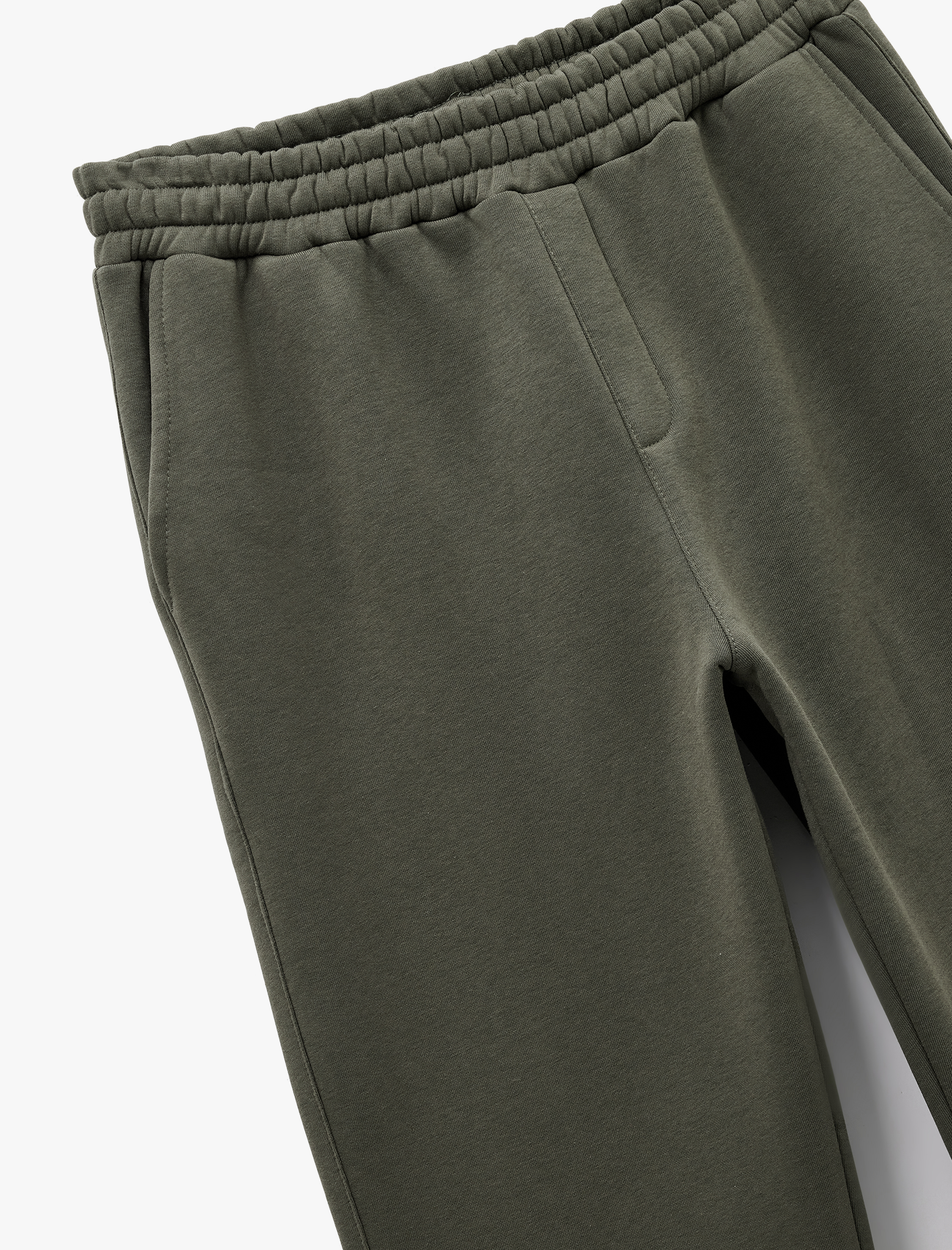   Straight Fit Cep Detaylı Şardonlu Beli Lastikli Kışlık Eşofman Altı