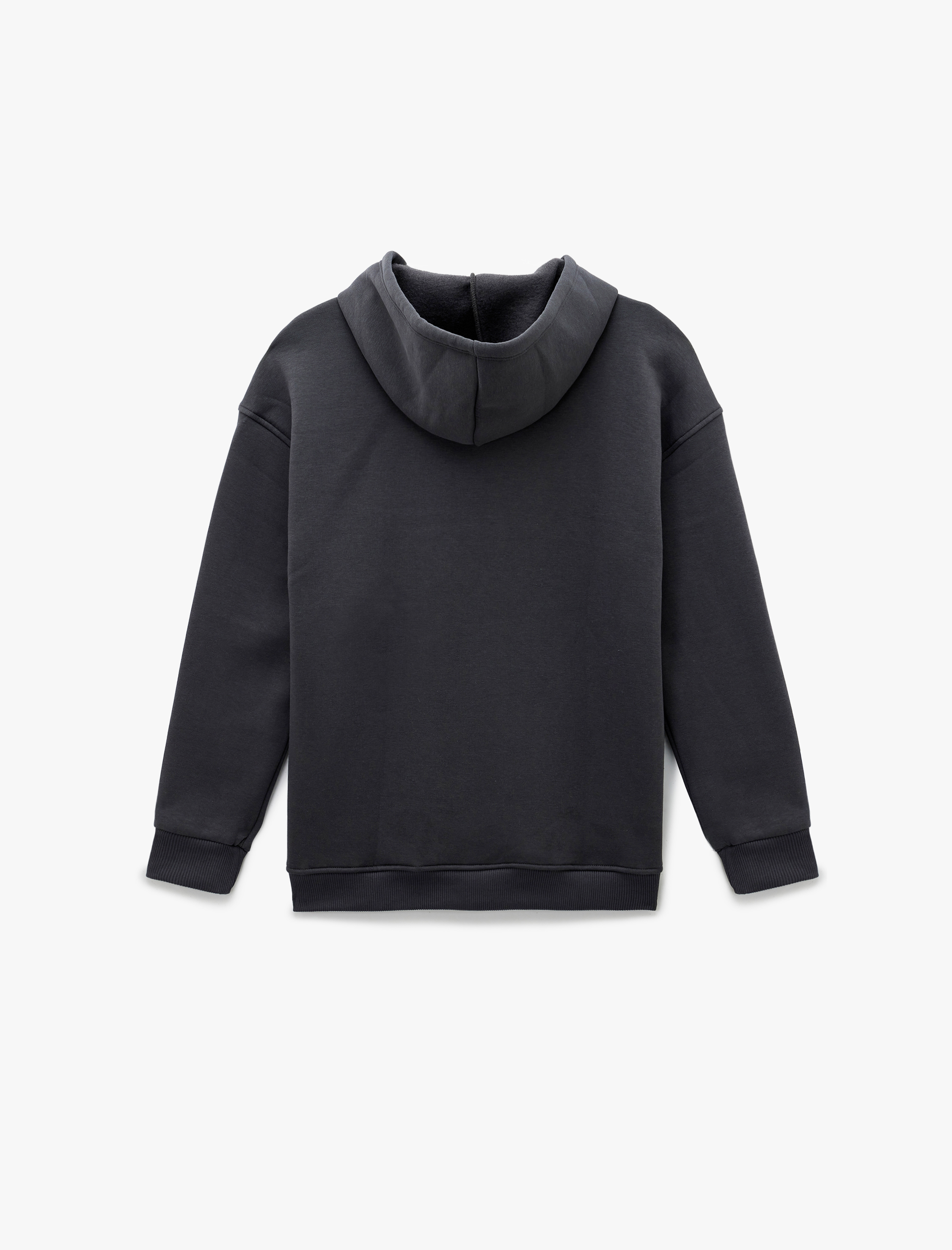   Şardonlu Stitch Lisanslı Kapüşonlu Uzun Kollu Baskılı Oversize Sweatshirt