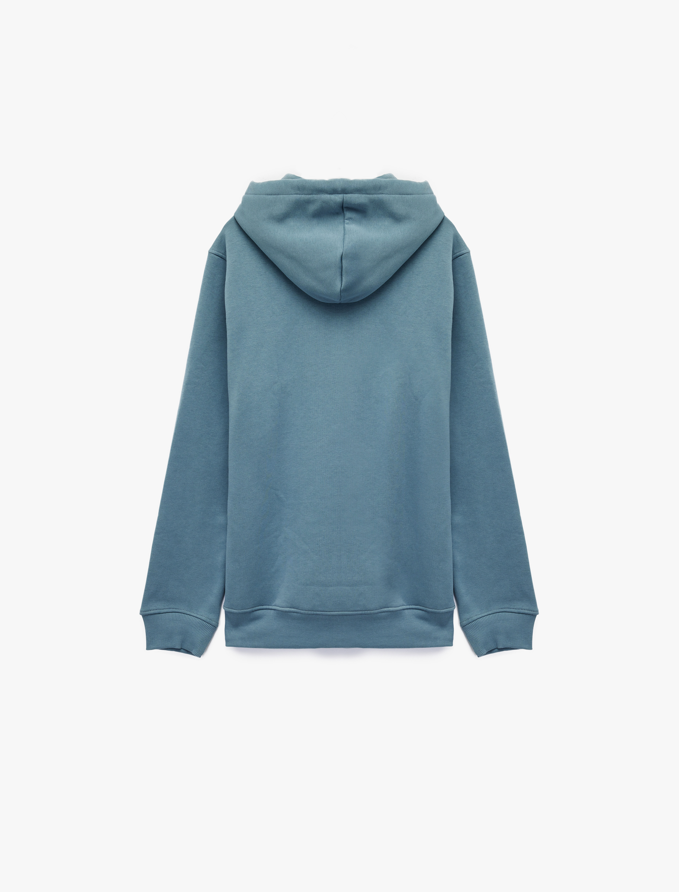   Şardonlu Uzun Kollu Basic Kapşonlu Sweatshirt