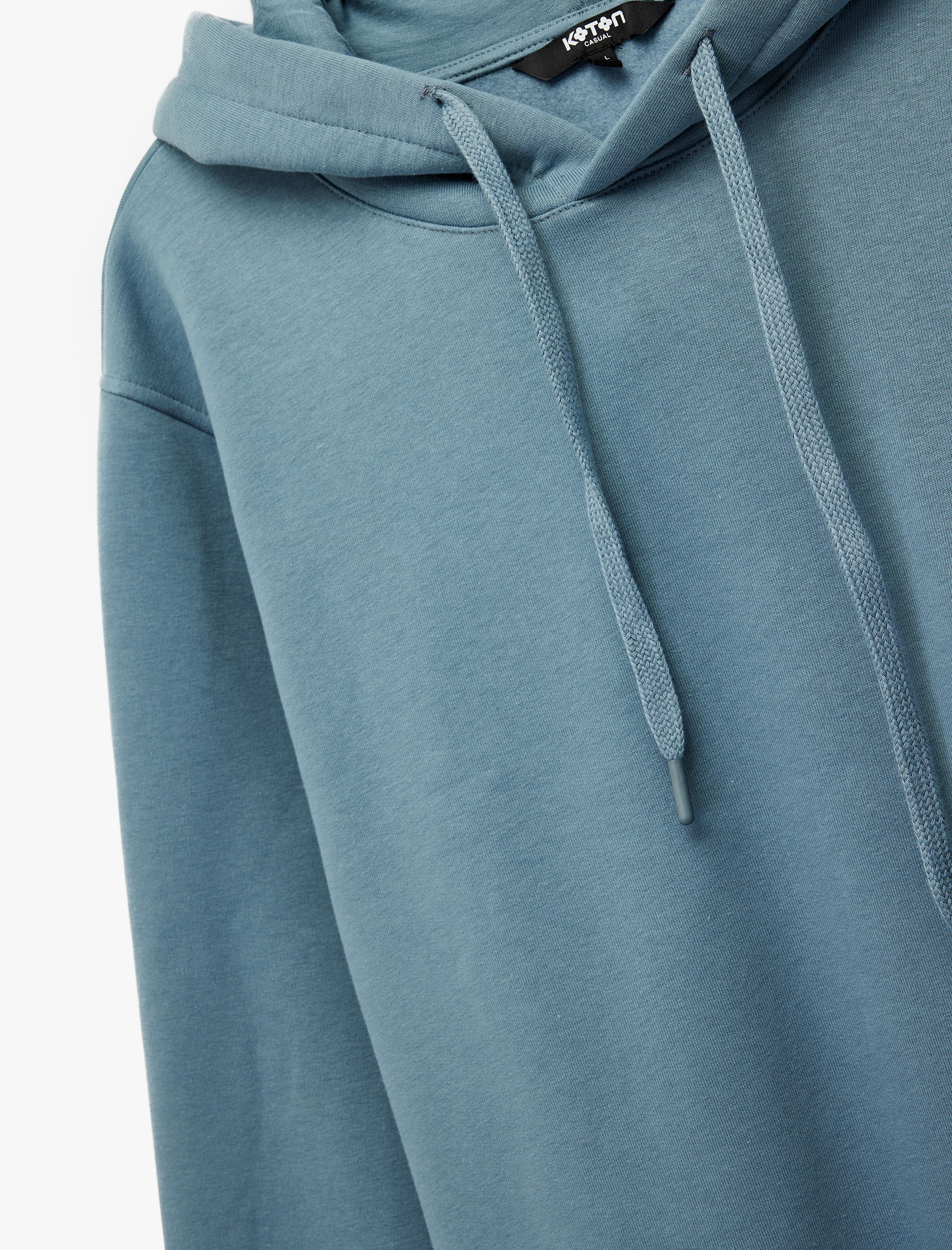   Şardonlu Uzun Kollu Basic Kapşonlu Sweatshirt