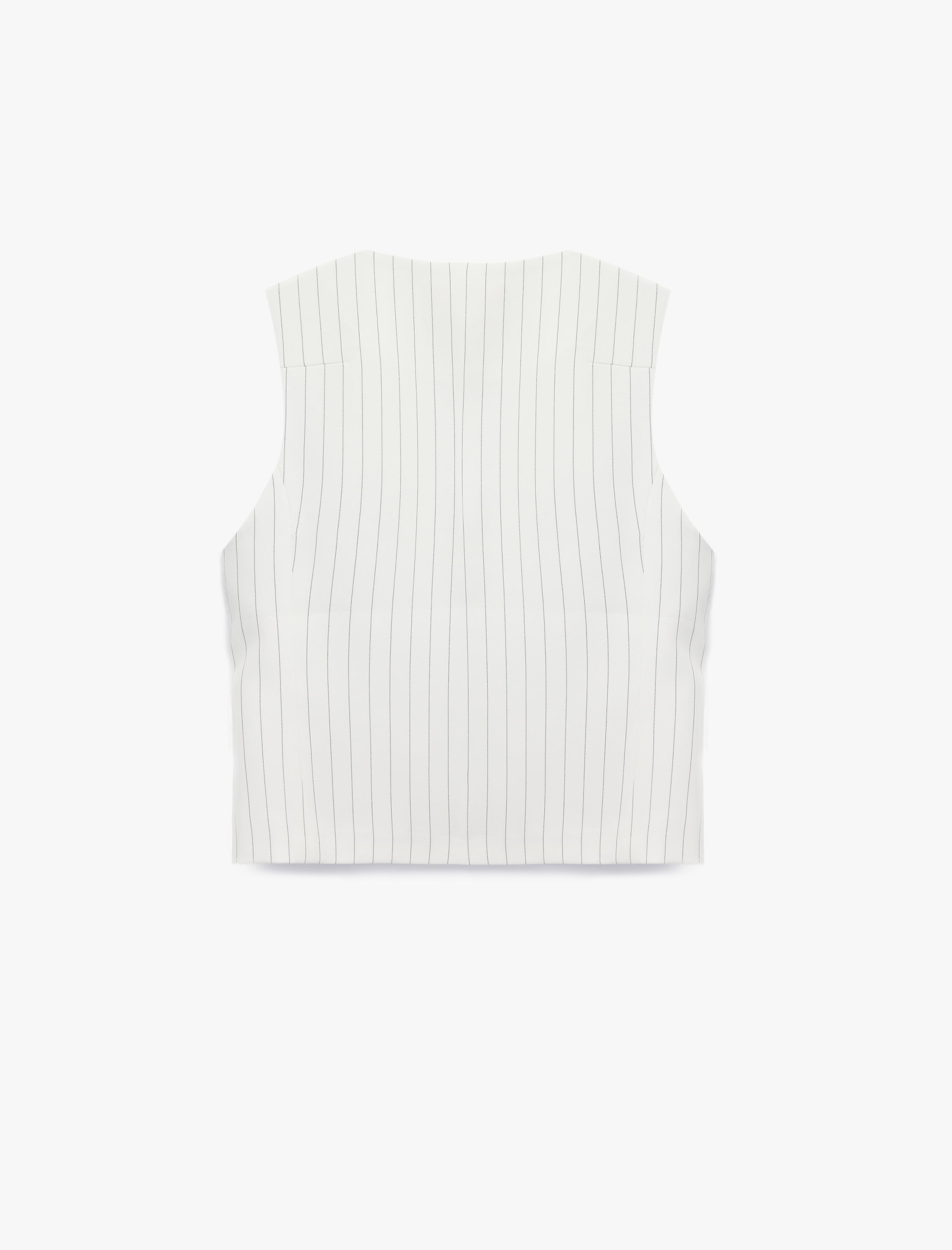   V Yaka Kolsuz Düğmeli Cep Detaylı Çizgili Yelek