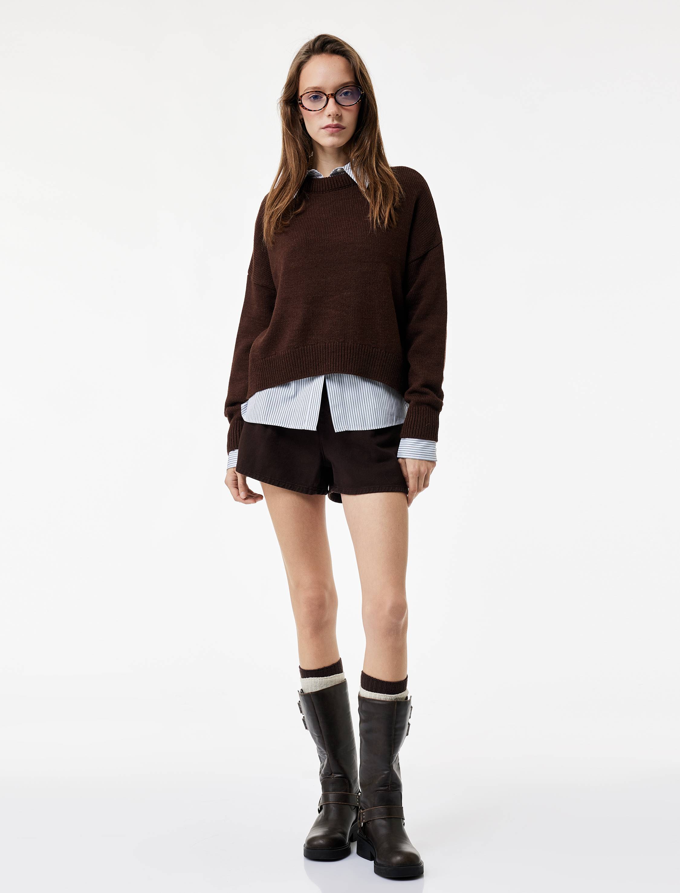   Uzun Kollu Bisiklet Yaka Basic Triko Kazak