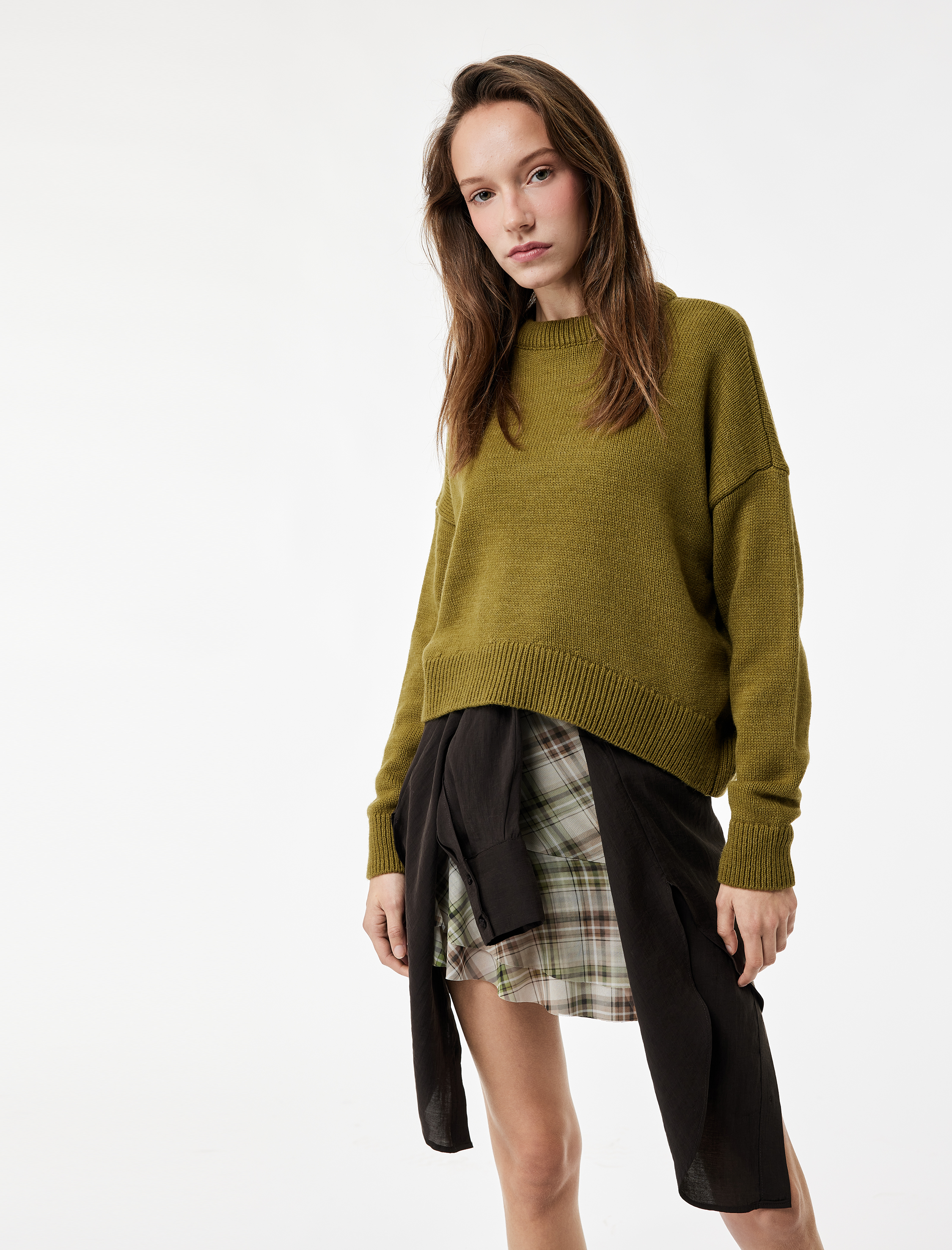   Uzun Kollu Bisiklet Yaka Basic Triko Kazak