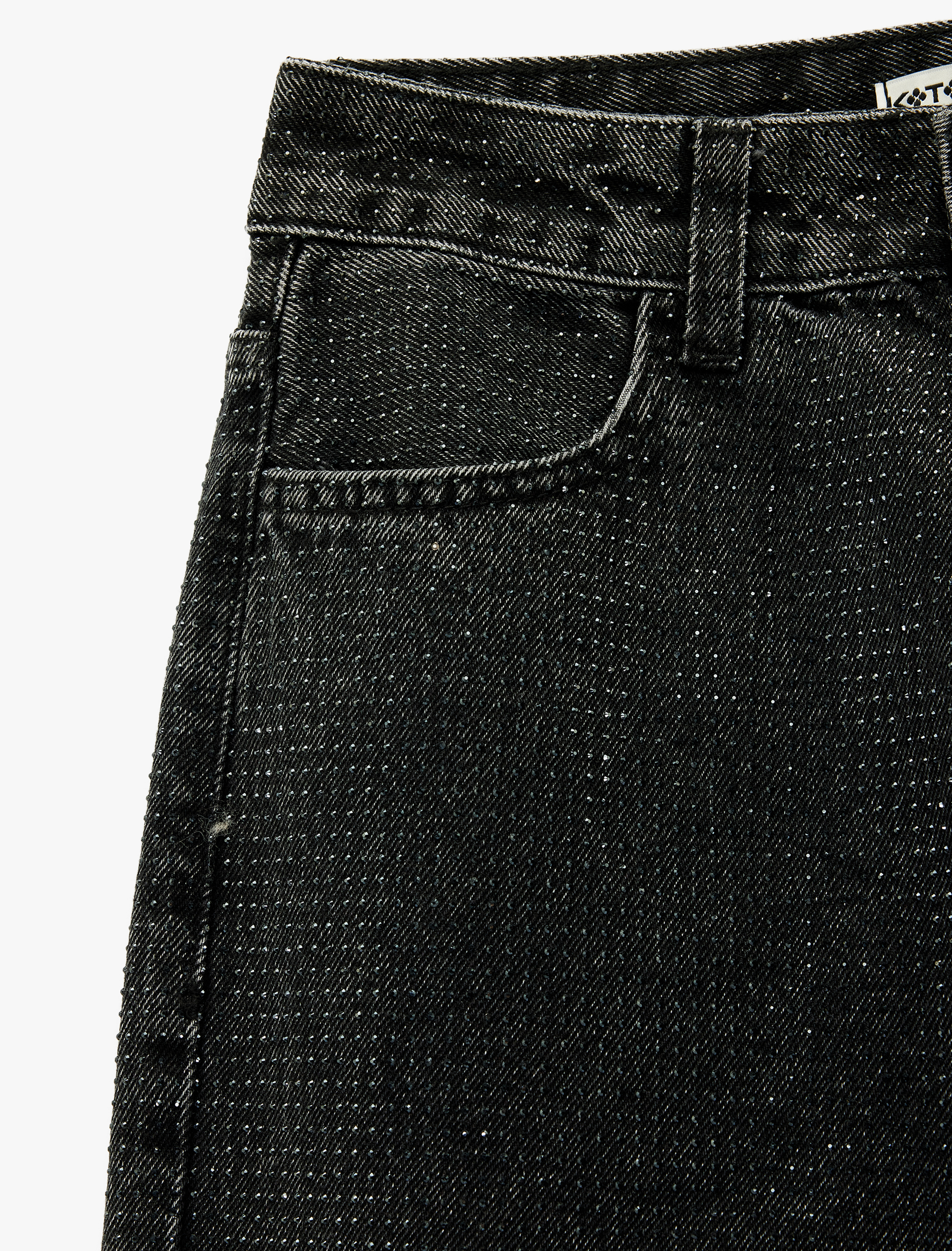   Düğmeli Cepli Pamuklu Normal Bel Düz Paça Taşlı Jean Pantolon - Straight Fit Jean