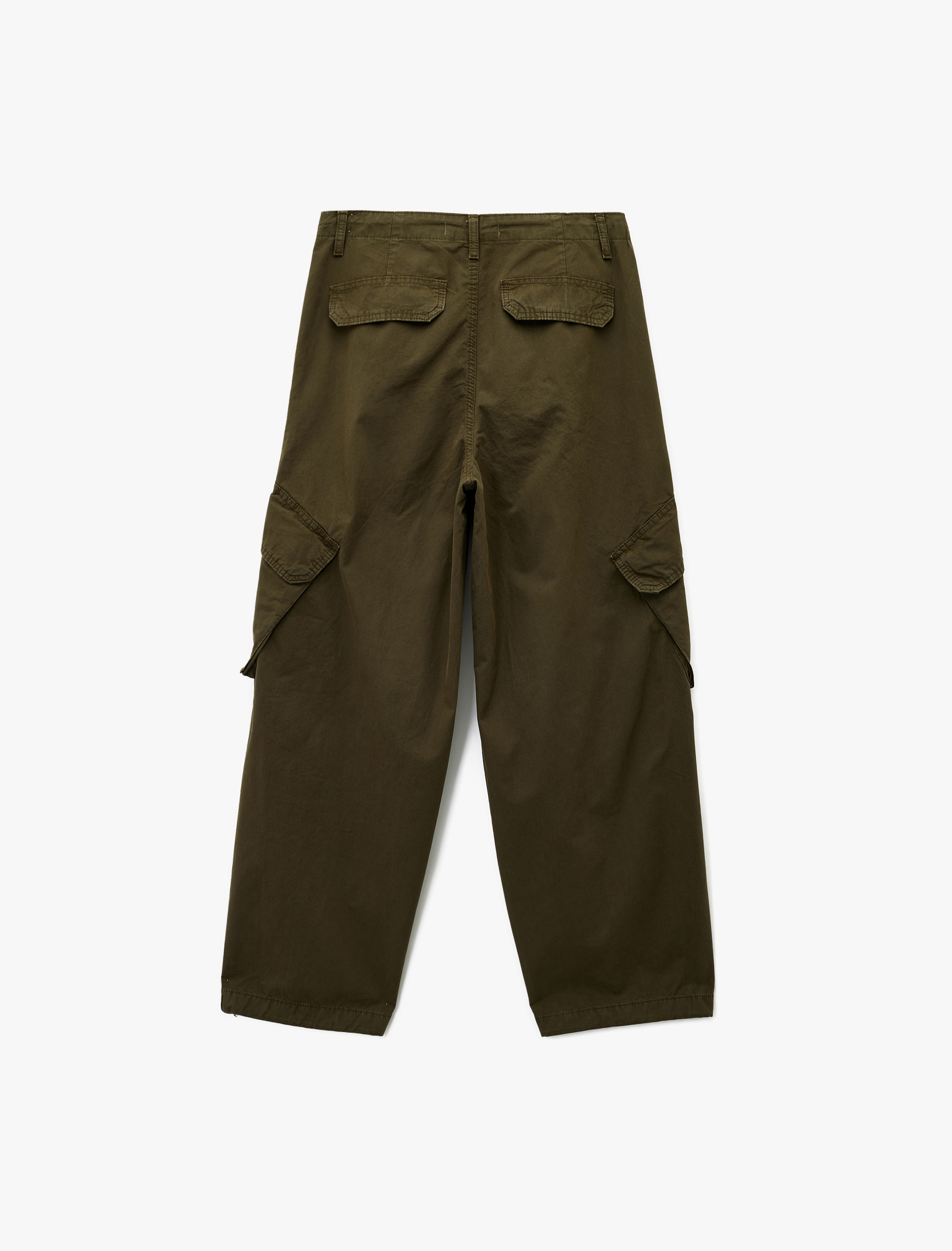   Pamuklu Rahat Kalıp Stoperli Beli Bağcıklı Kargo Cepli Balon Pantolon