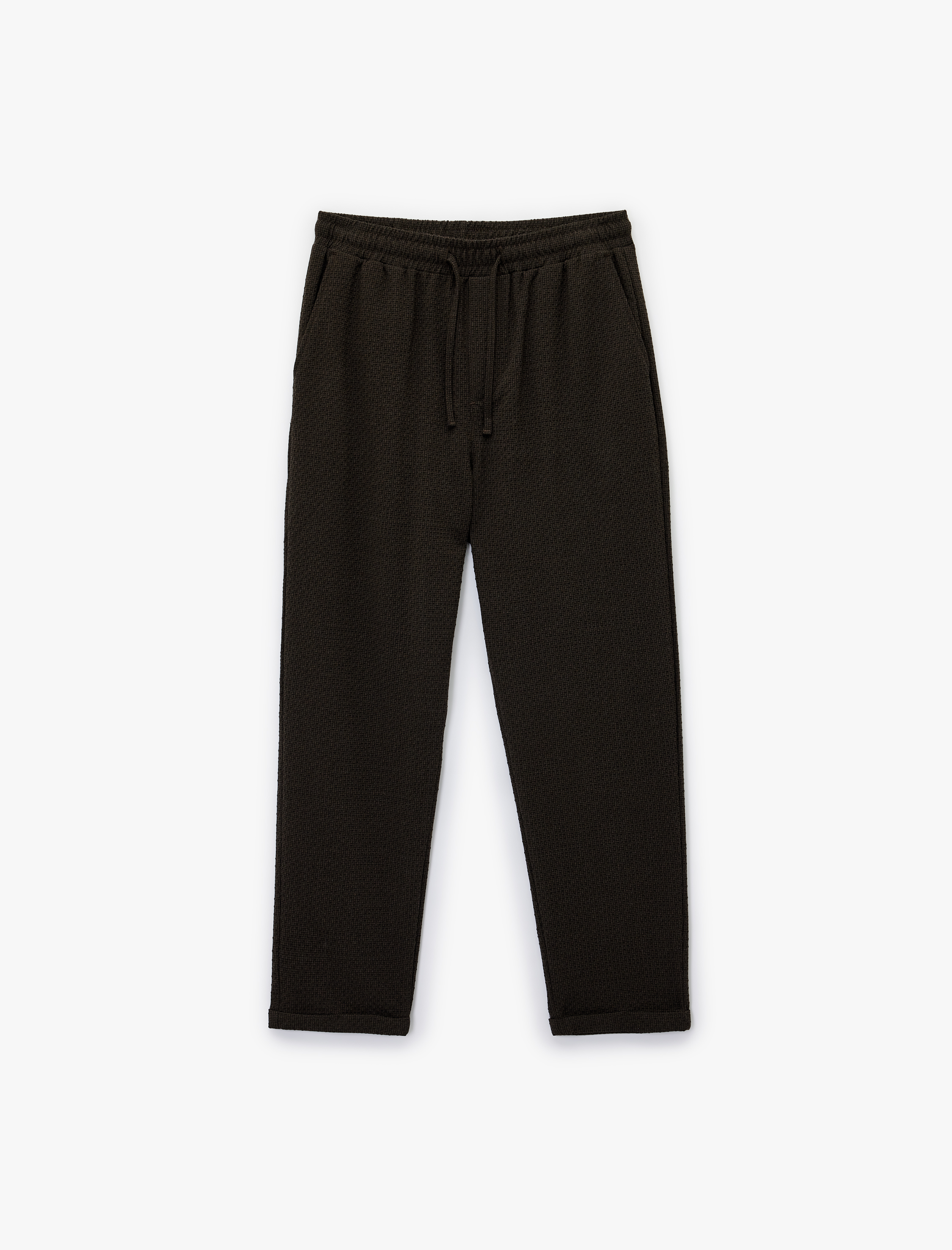 Duble Paça Cepli Viskon Karışımlı Beli Bağcıklı Pantolon - Görsel 3