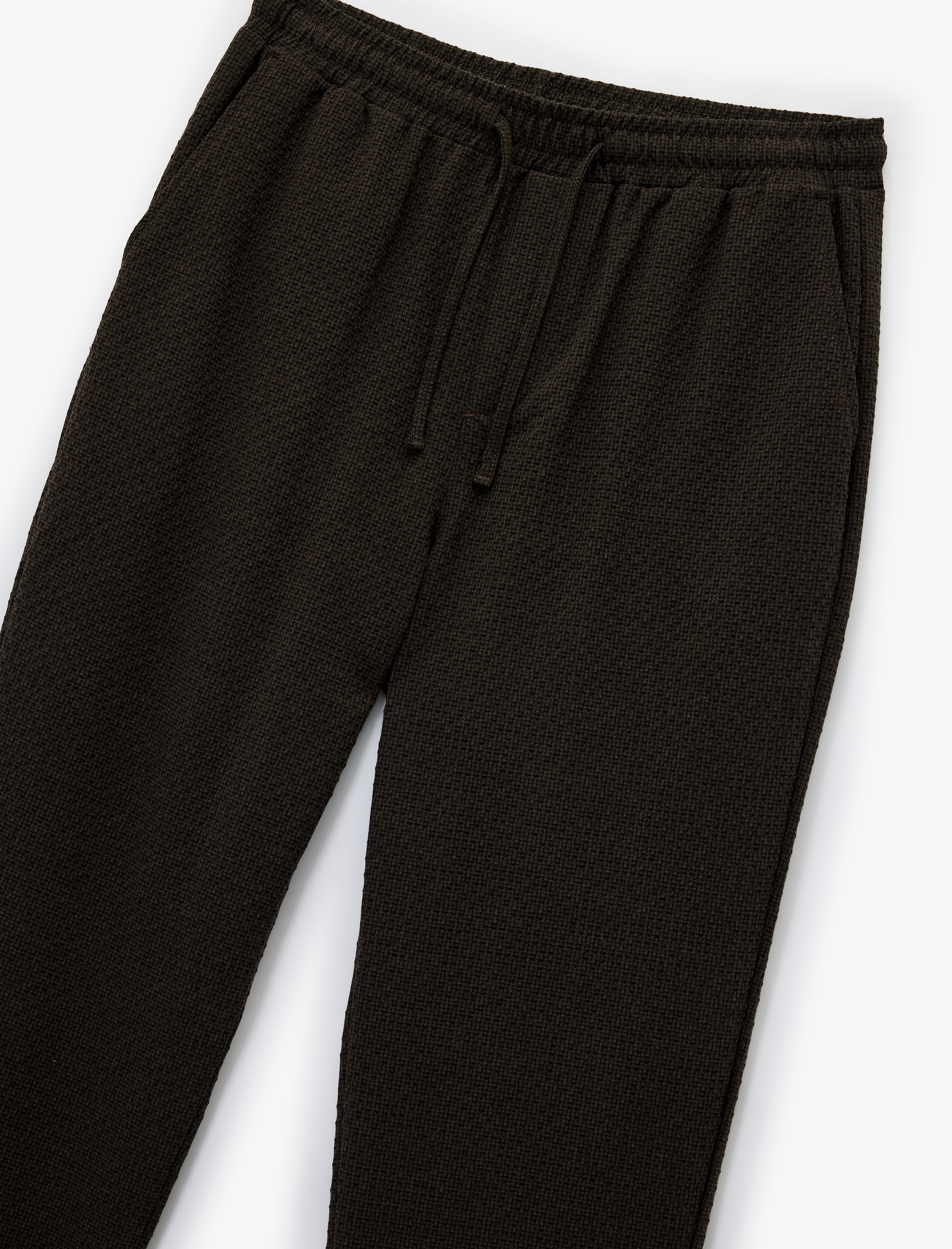 Duble Paça Cepli Viskon Karışımlı Beli Bağcıklı Pantolon - Görsel 5