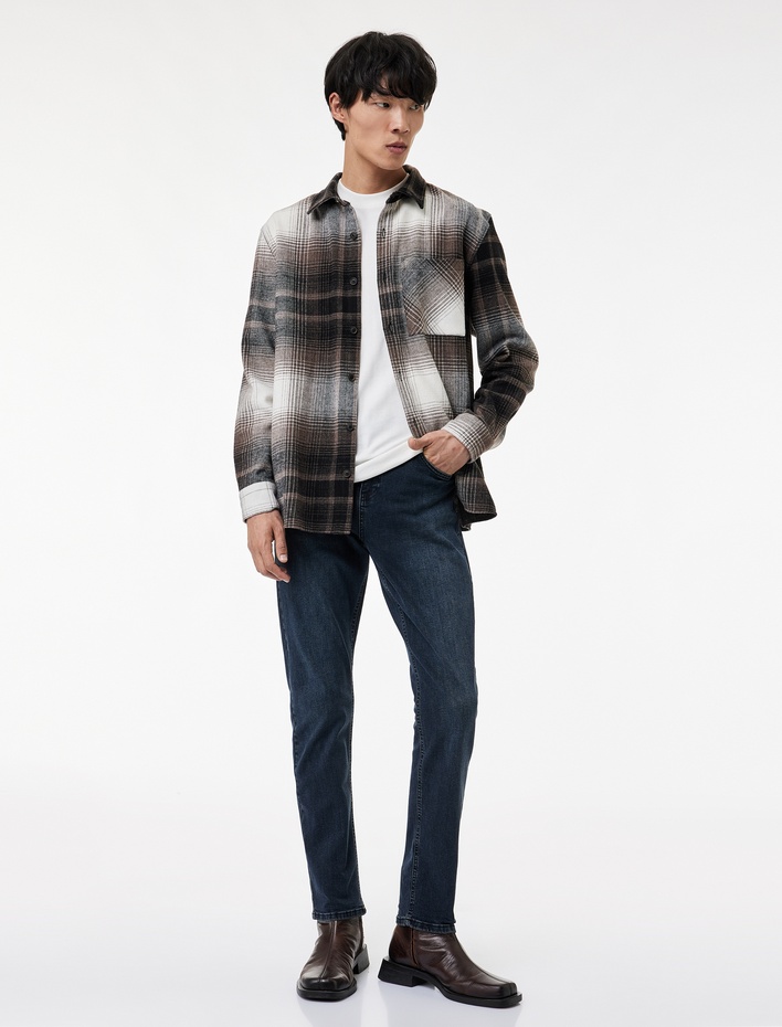  Normal Bel Pamuklu Slim Fit Jean Pantolon - Brad Jean