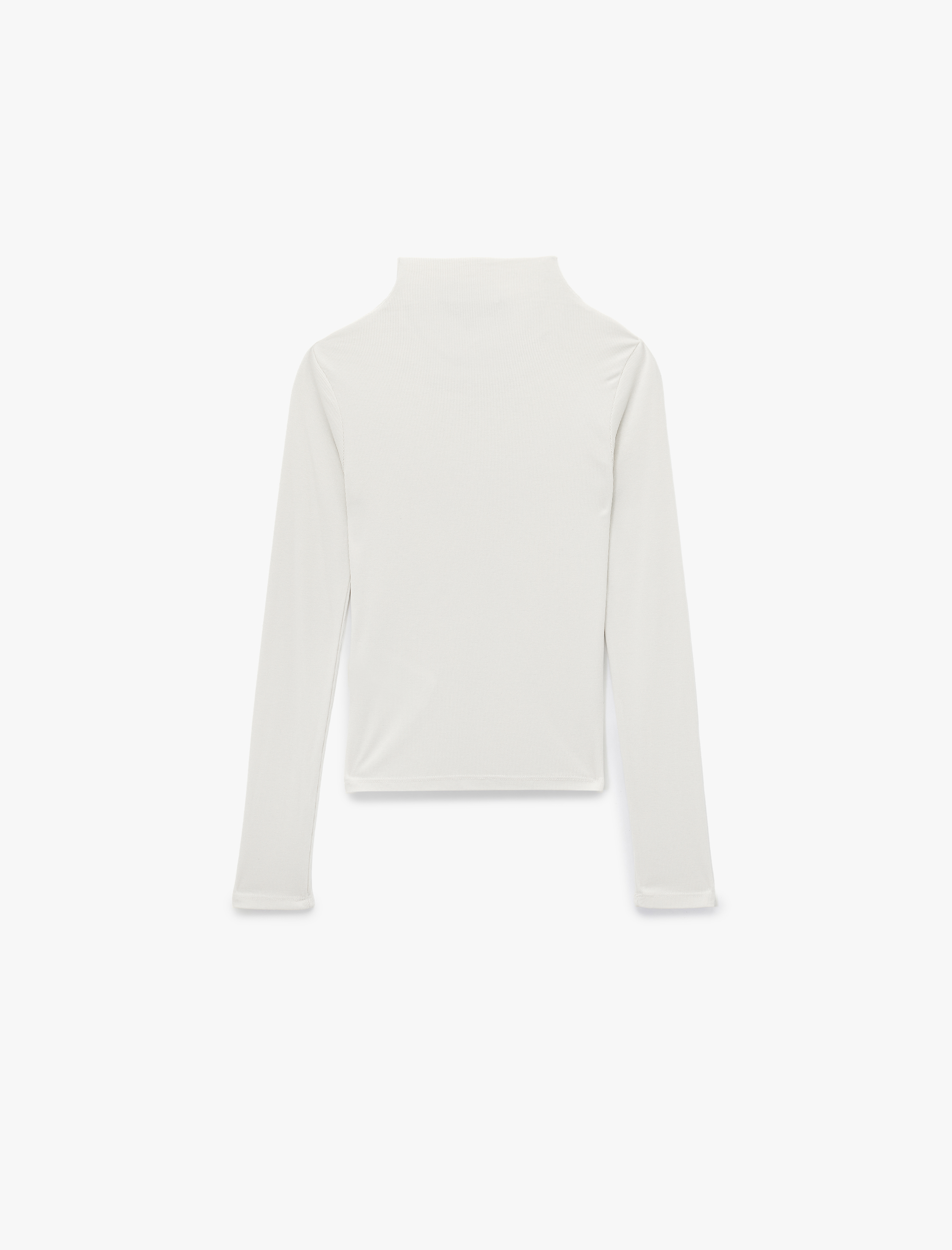   Slim Fit Modal Kumaş Uzun Kollu Dökümlü Dik Yaka Bluz
