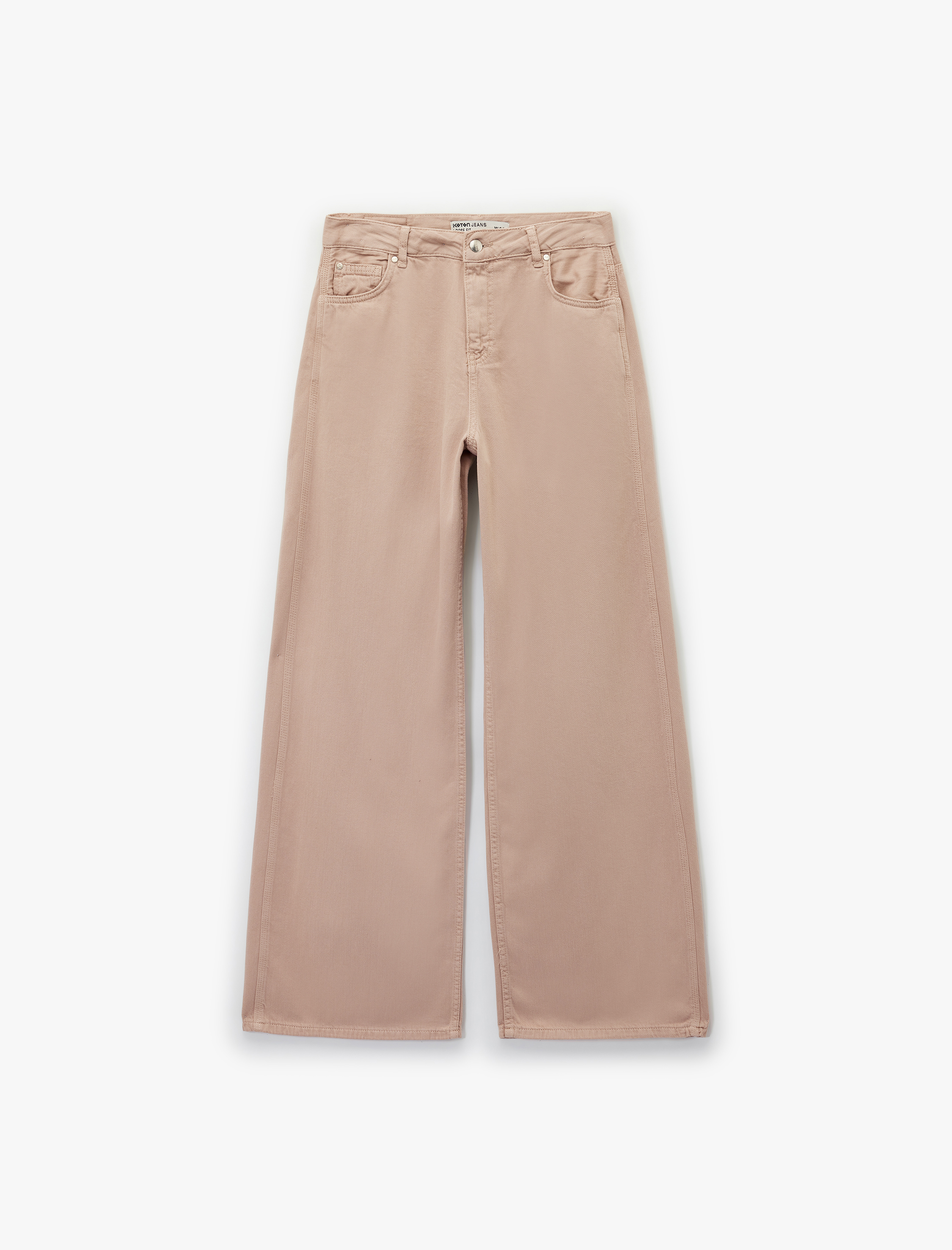   Düz Paça Bol Kesim Düğmeli Cepli Jean Pantolon - Loose Straight Fit Jean