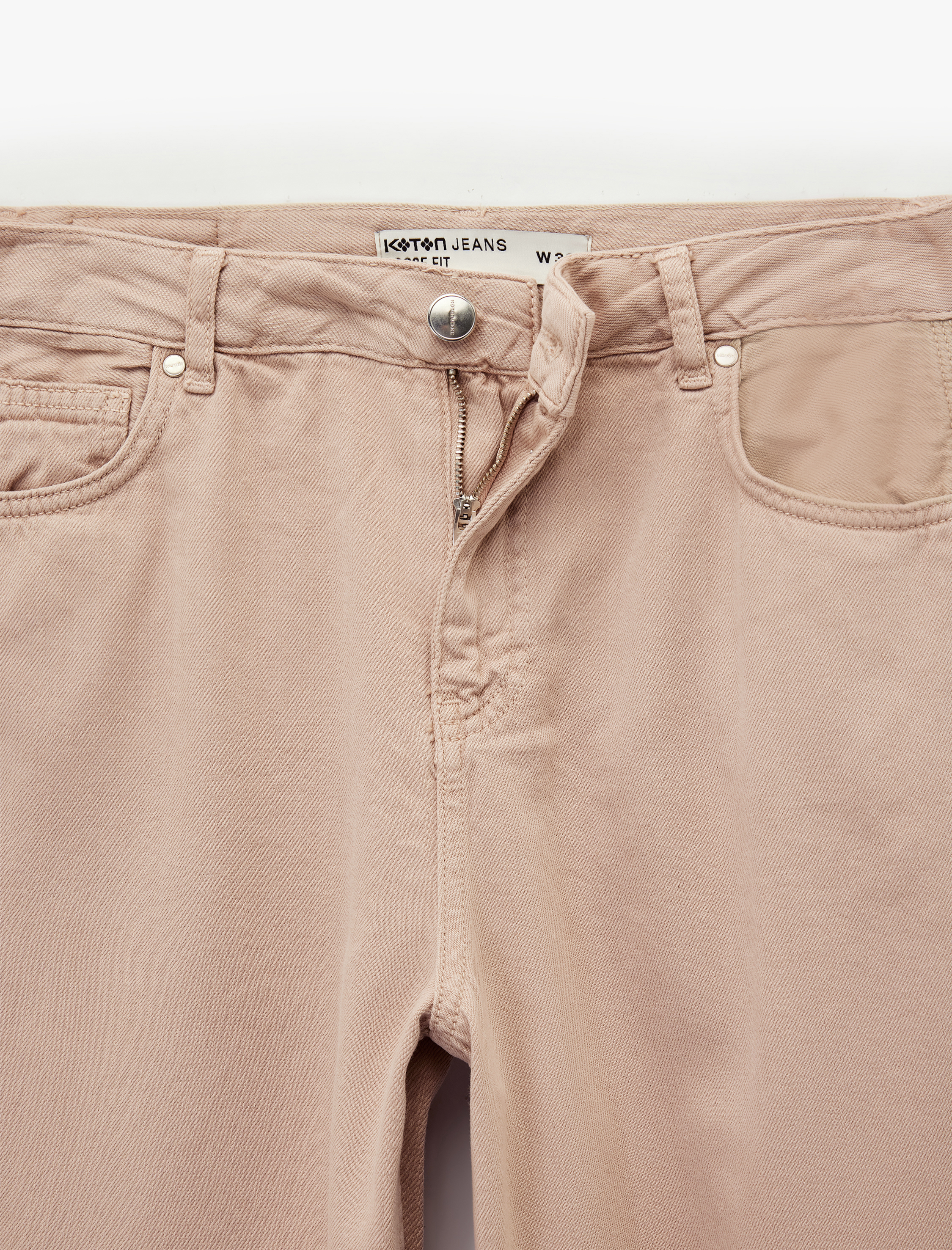   Düz Paça Bol Kesim Düğmeli Cepli Jean Pantolon - Loose Straight Fit Jean