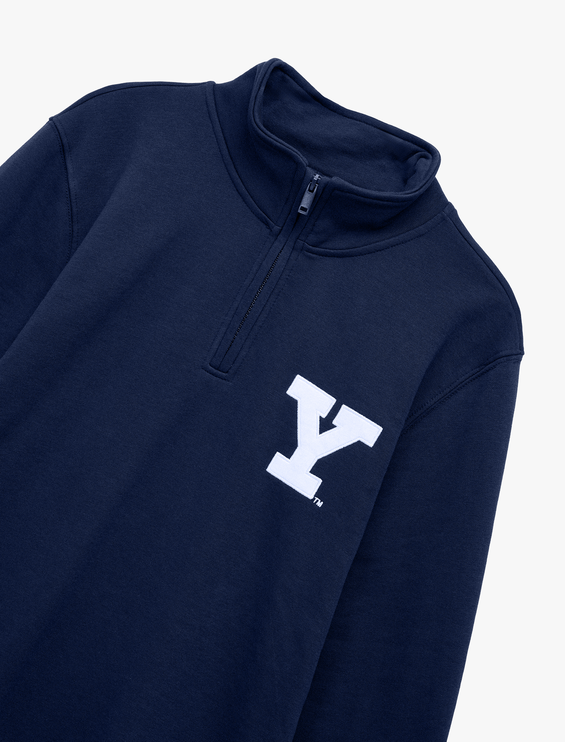 Uzun Kollu Yarım Fermuarlı Lisanslı Yale Baskılı Şardonlu Sweatshirt - Görsel 5