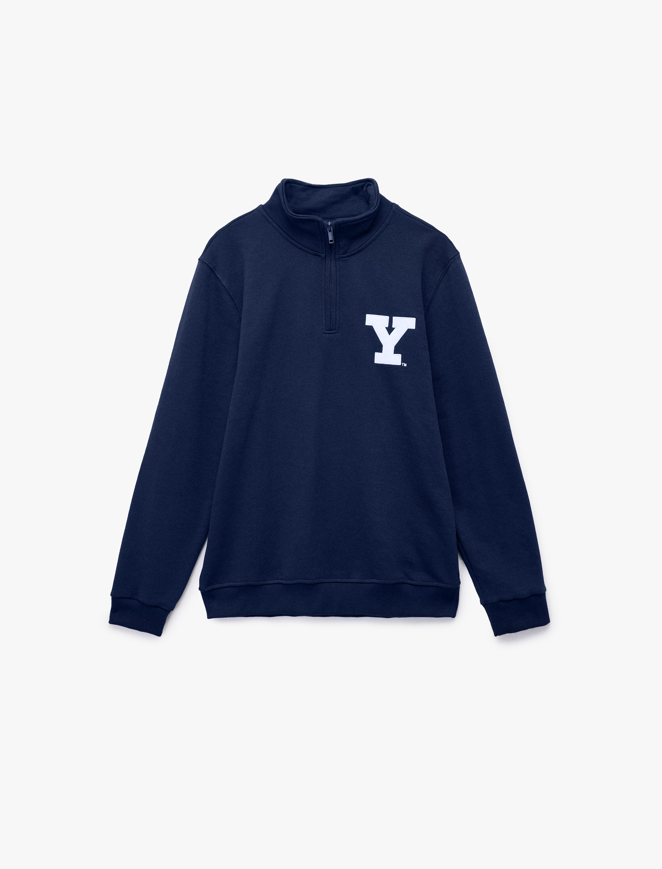 Uzun Kollu Yarım Fermuarlı Lisanslı Yale Baskılı Şardonlu Sweatshirt - Görsel 3