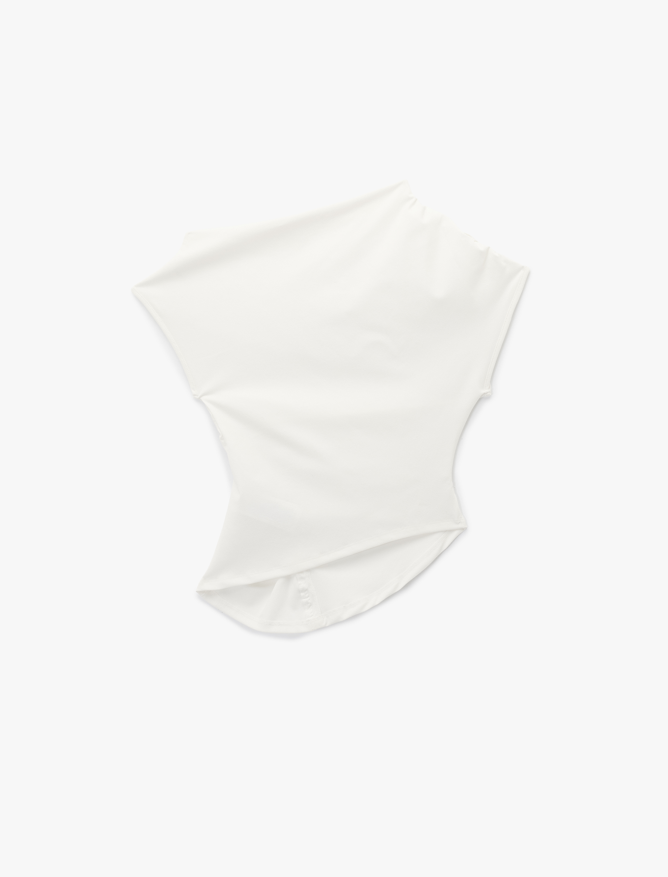   Kolsuz Drape Detaylı Asimetrik Tişört