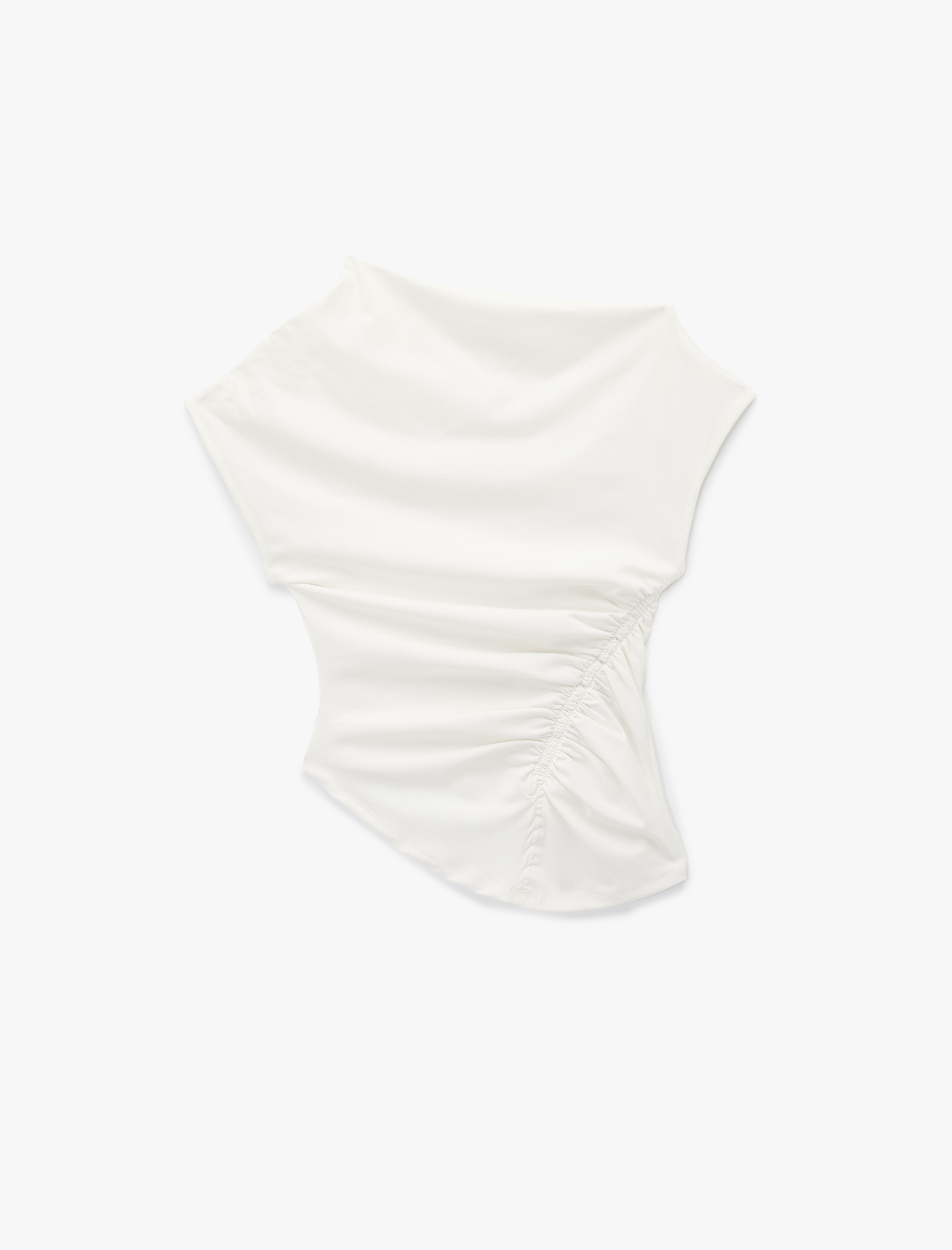   Kolsuz Drape Detaylı Asimetrik Tişört