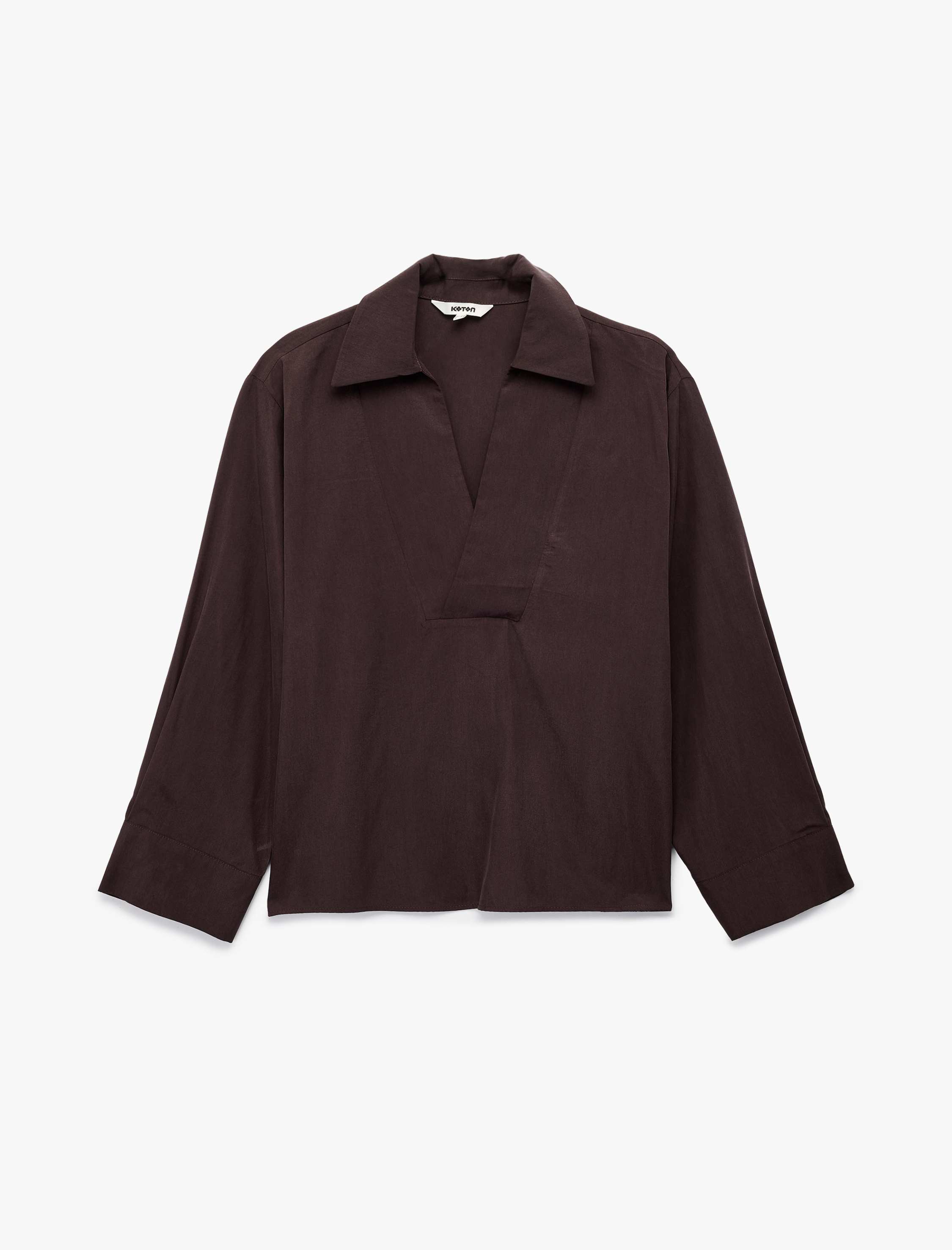   Uzun Kollu V Gömlek Yaka Bluz