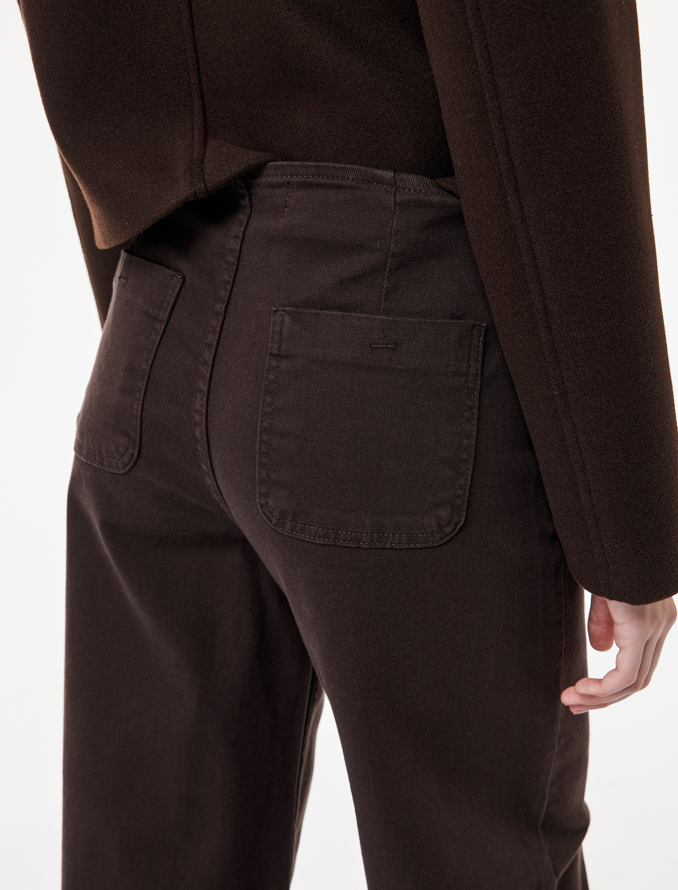   Yüksek Bel Rahat Kalıp Düğmeli Cep Detaylı Geniş Paça Pantolon - Culotte Jeans