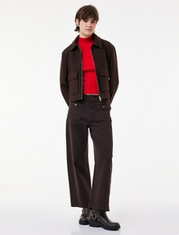 Yüksek Bel Rahat Kalıp Düğmeli Cep Detaylı Geniş Paça Pantolon - Culotte Jeans