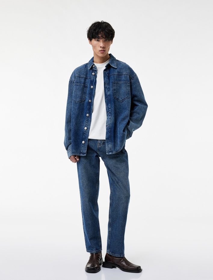  Pamuklu Normal Paça Jean Pantolon - Straight Jeans