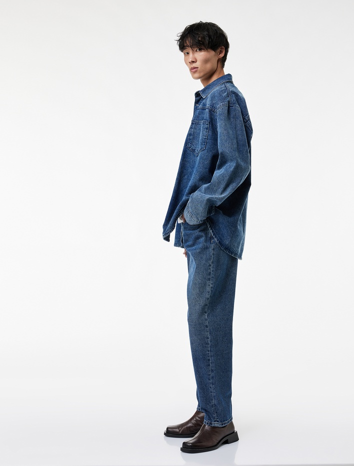  Pamuklu Normal Paça Jean Pantolon - Straight Jeans