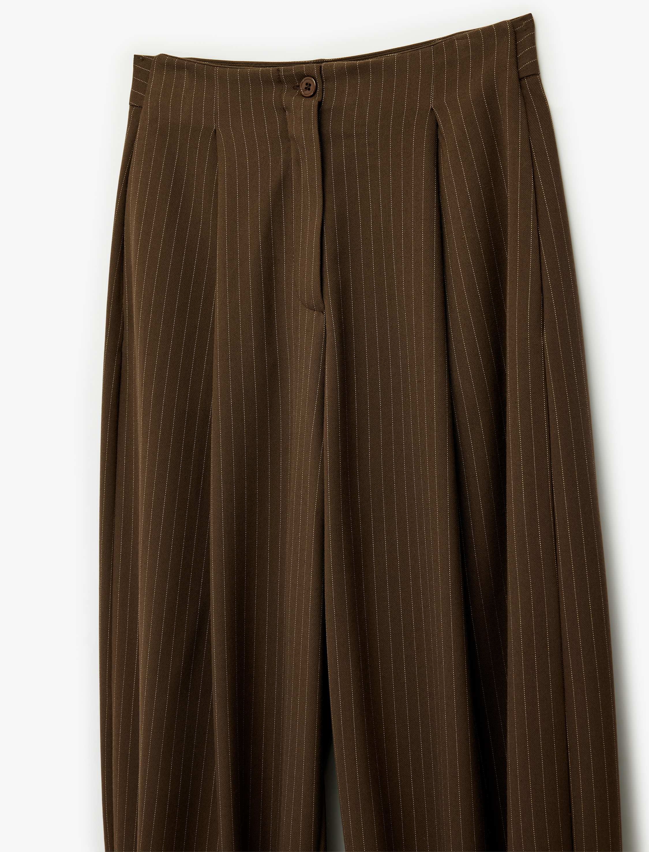   Cep Detaylı Düğmeli Çizgili Jogger Pantolon