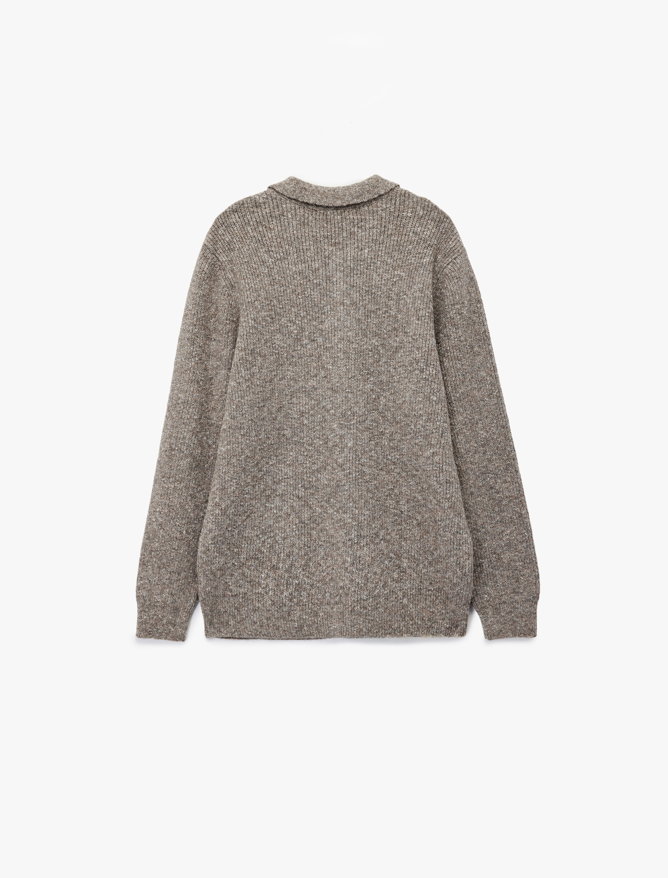   Regular Fit Düğmeli Polo Yaka Triko Kazak