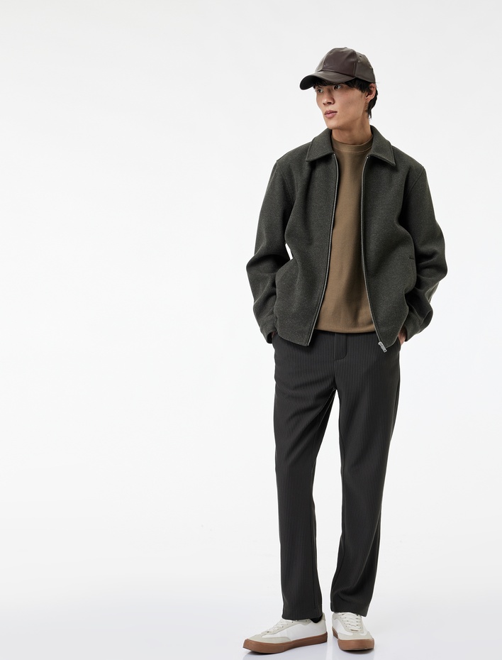  Regular Fit Cepli Fitilli Beli Bağcıklı Pantolon