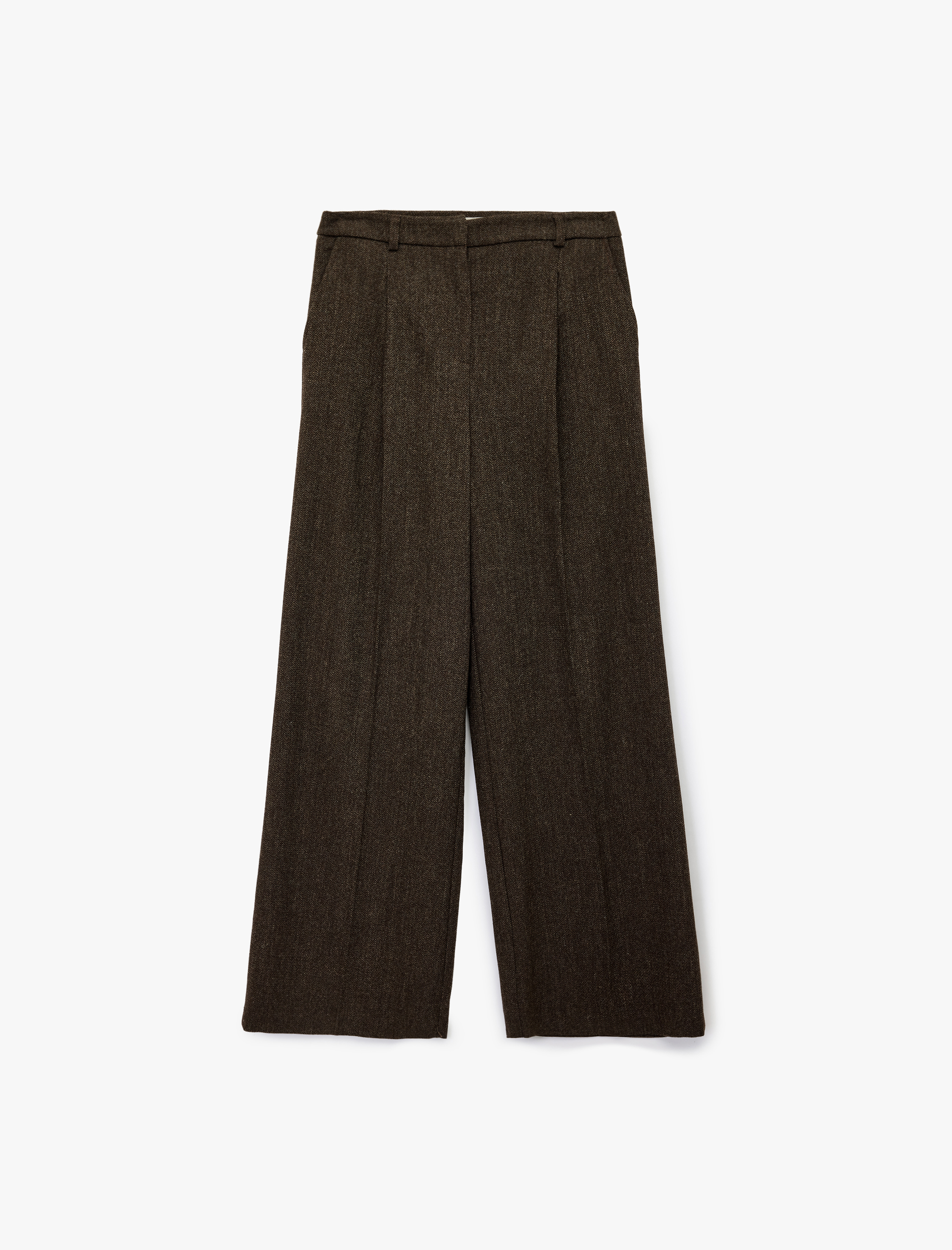   Koton X Şahika Ercümen - Koyun Yünü Karışımlı Pileli Geniş Paça Pantolon