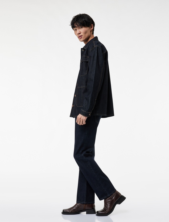  Normal Bel Pamuklu Straight Fit Jean Pantolon - Mark Jean