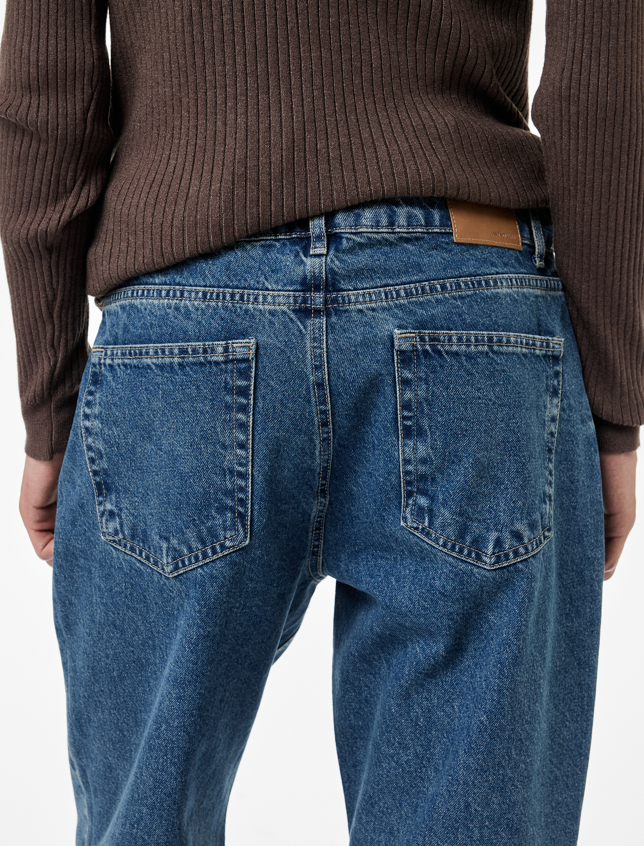   Pamuklu Normal Bel Vintage Straight Jean Pantolon