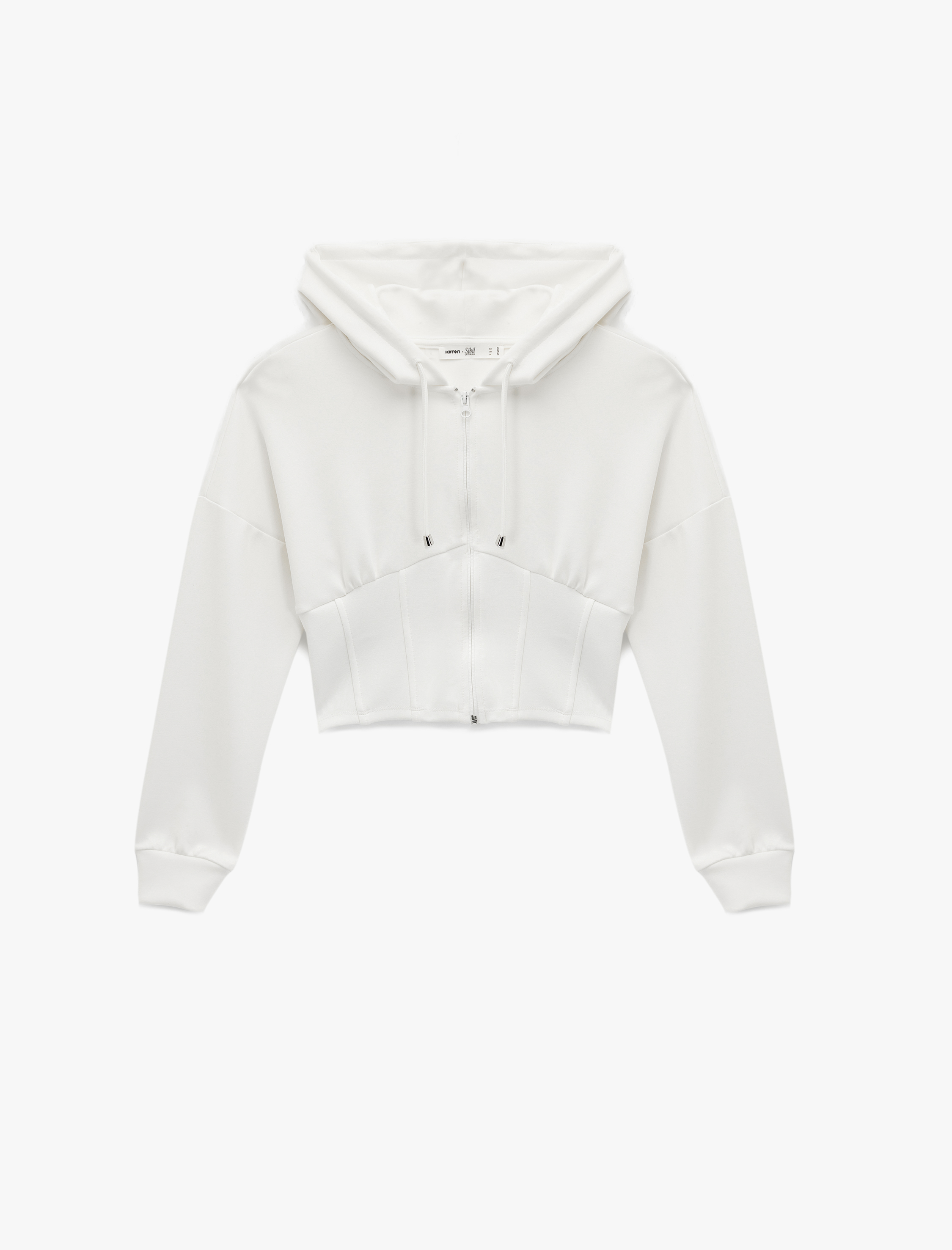   Koton X Sibil Çetinkaya - Slim Fit Uzun Kollu Kapüşonlu Crop Sweatshirt