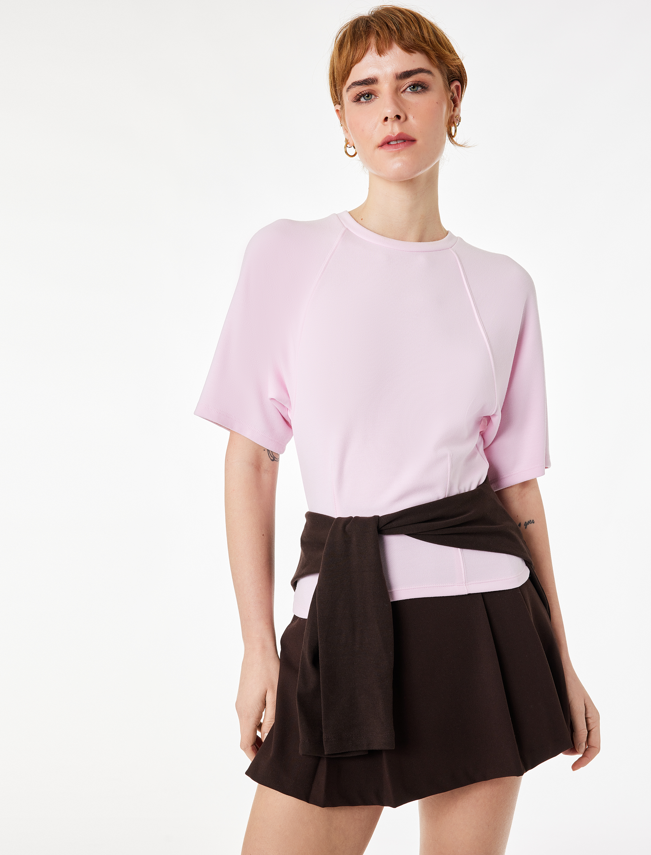   Slim Fit Kısa Kollu Bisiklet Yaka Modal Karışımlı Tişört