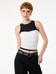 Slim Fit Kolsuz Straplez Bluz